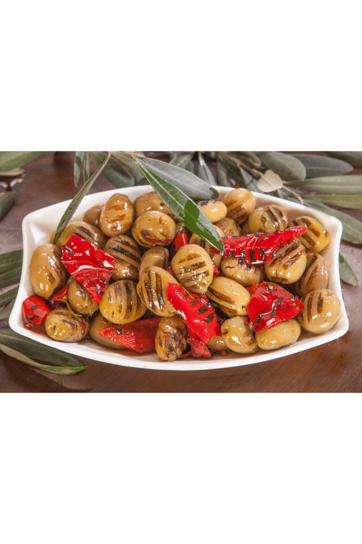 Has Premium Izgara Biberli Yeşil Zeytin - Organik Izgara Biberli Yeşil Zeytin 730gr