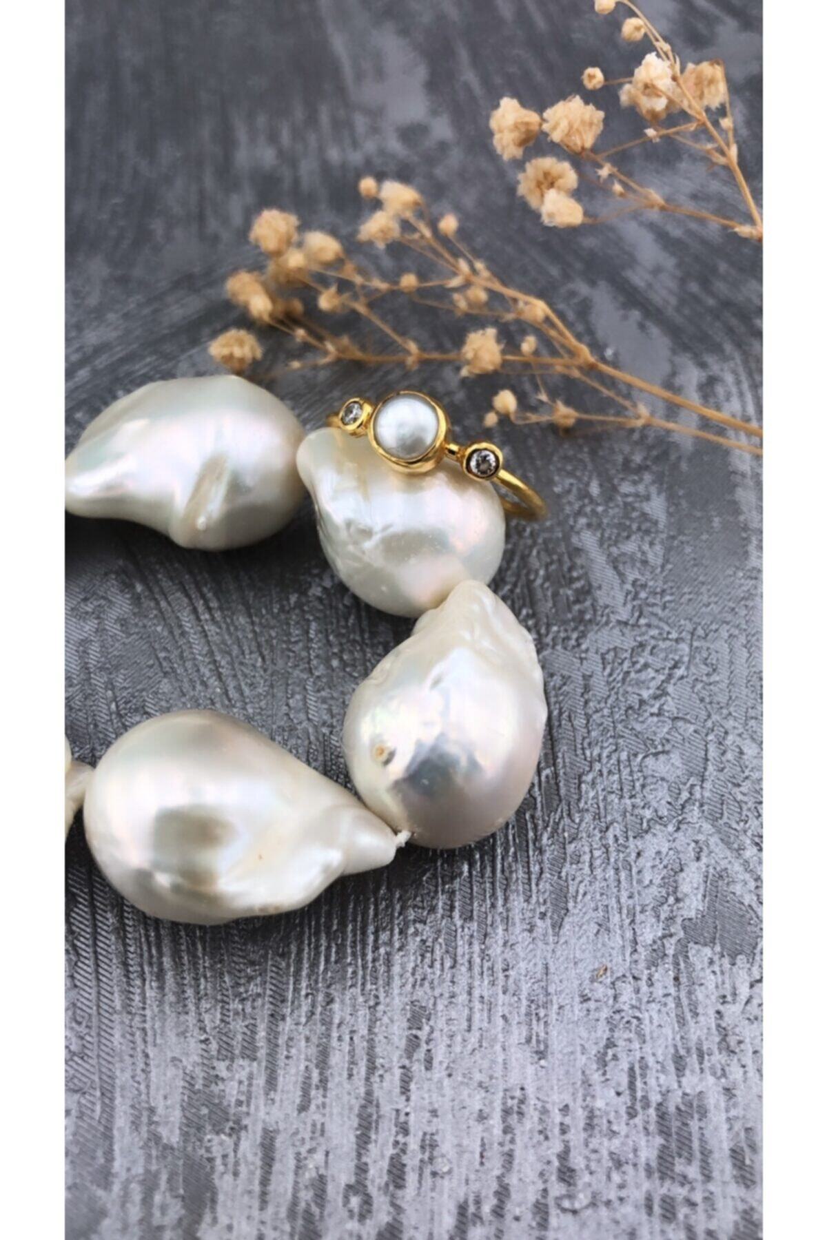 Joel Jewelry Inci Ve Zirkon Taşlı Altın Kaplamalı Gümüş Yüzük