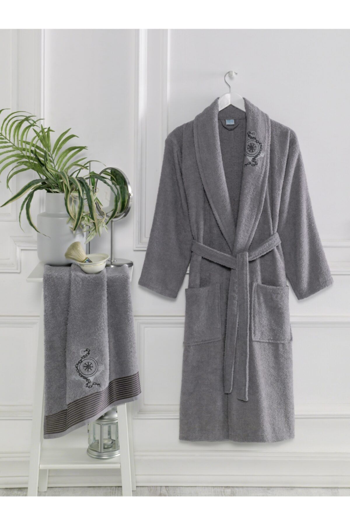 ŞİLAY HOME Şilay Havlulu Bornoz 2'li Set Antrasit