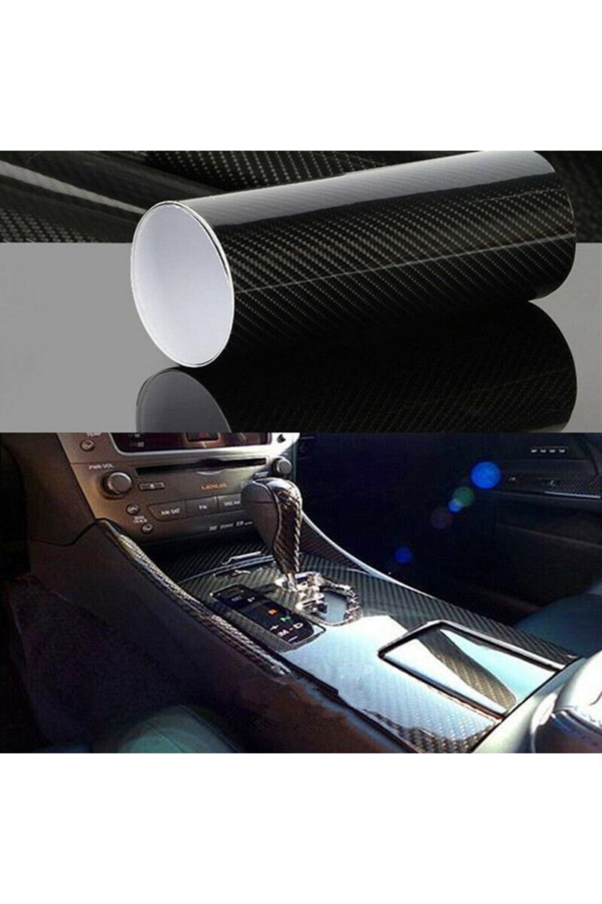 Newdizayn 6d Karbon Folyo Parlak Siyah Yeni Model 40 Cm-1 Metre