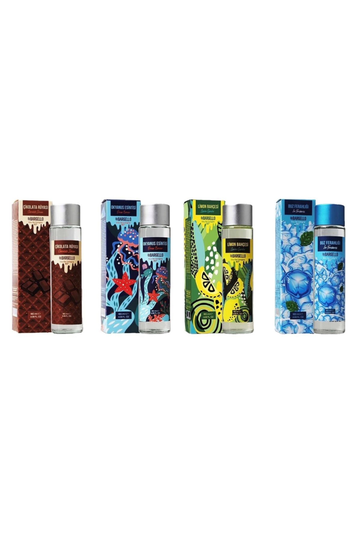 Bargello 4 Adet 180 Ml 80° Cam Dökme Kapak Kolonya