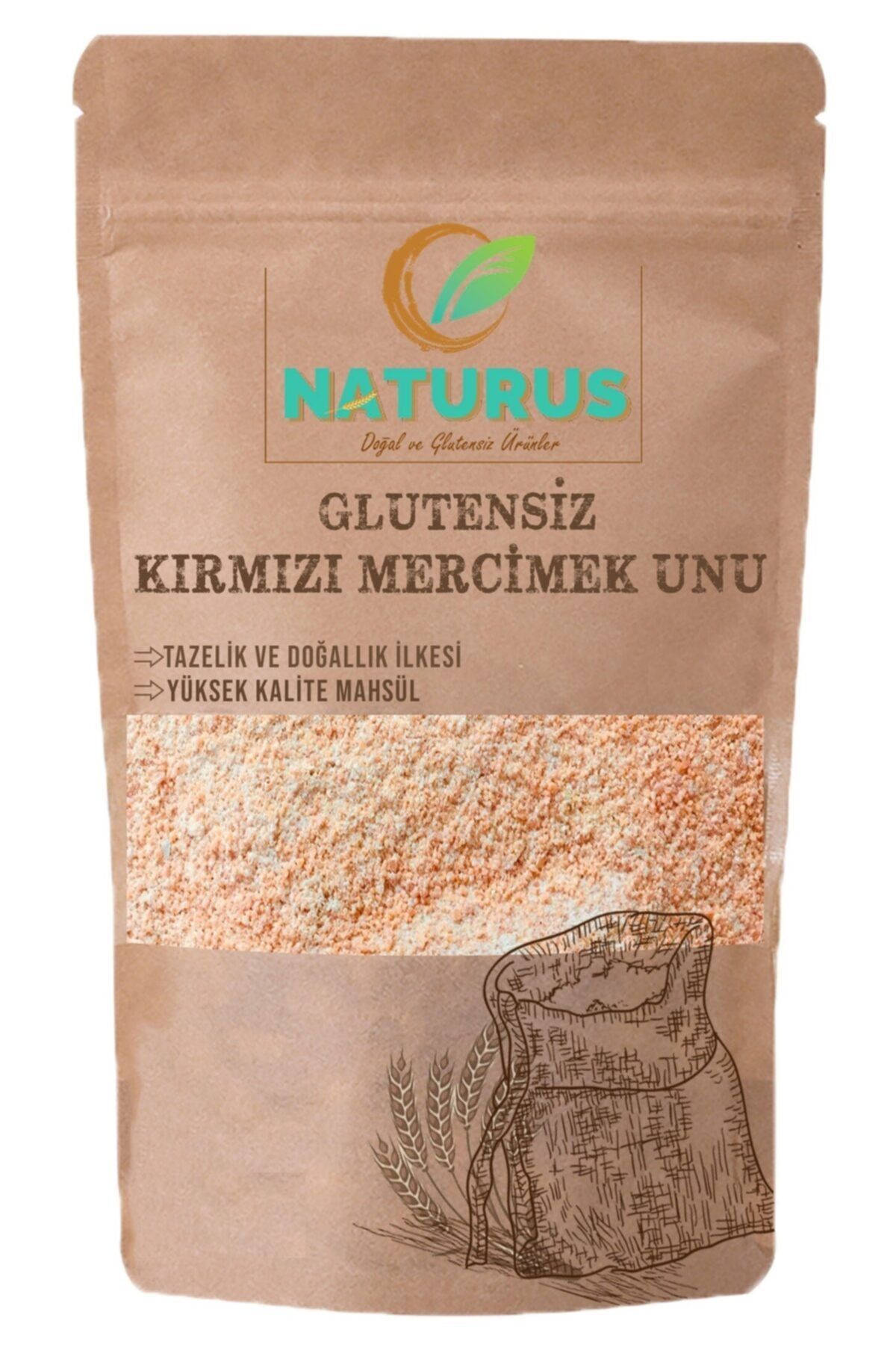 NATURUS Doğal Kırmızı Mercimek Unu Glutensiz 350 gr