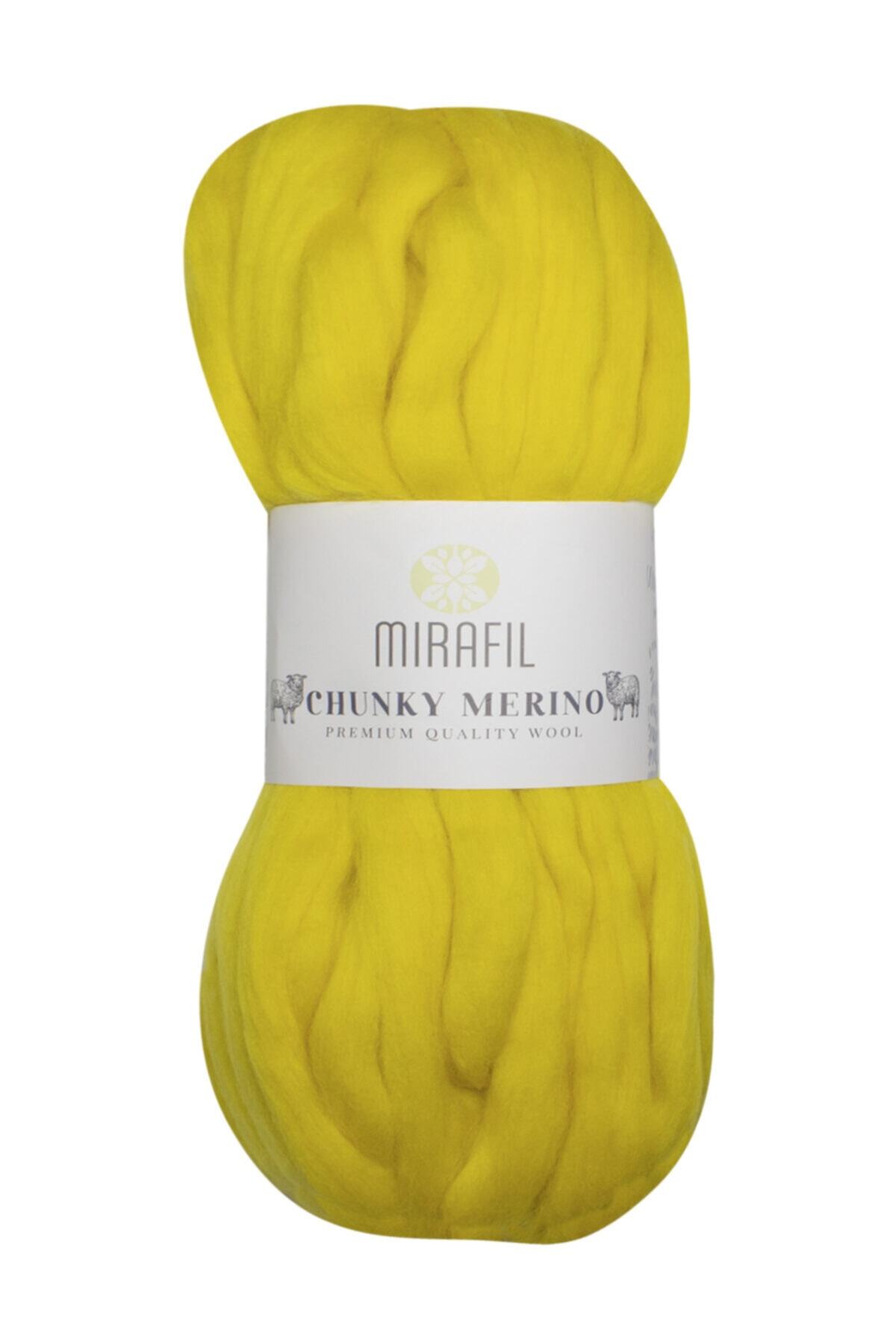 Mirafil Chunky Merıno Saf Yün Soft Doğal Iplik 626-neon Sarı