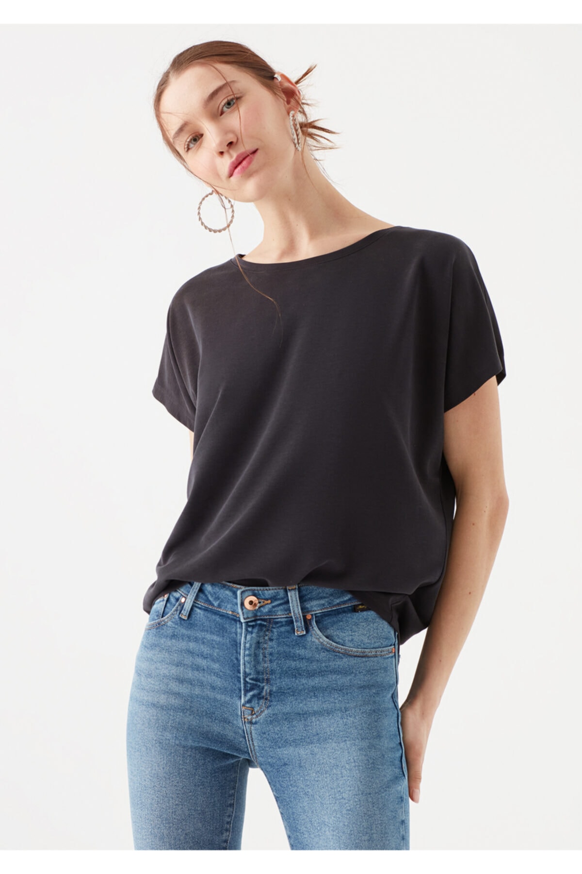 Mavi Lux Touch Siyah Modal Tişört