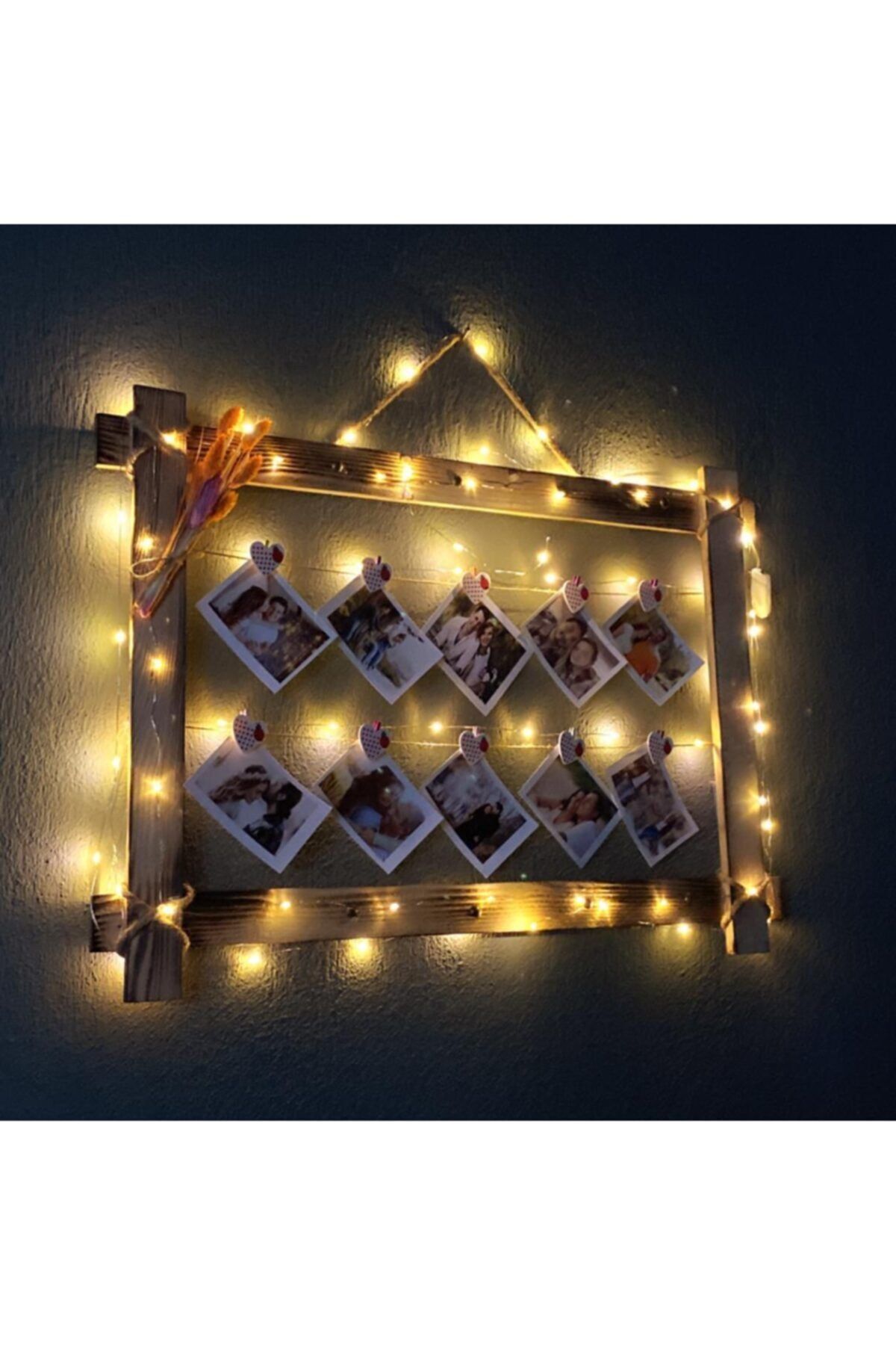 YİĞİTOĞLU DESIGN Kişiye Özel Fotoğraflı Işıklı Ahşap Çerçeve M9