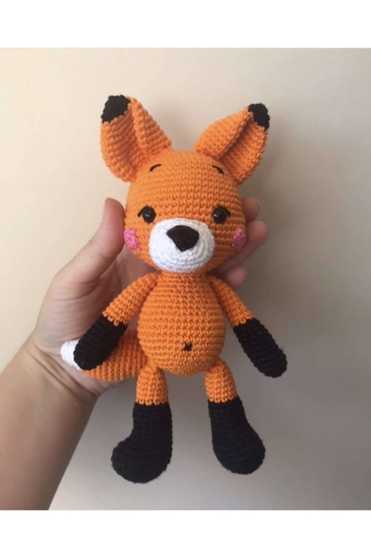 butik örgü sepeti Amigurumi Tilki