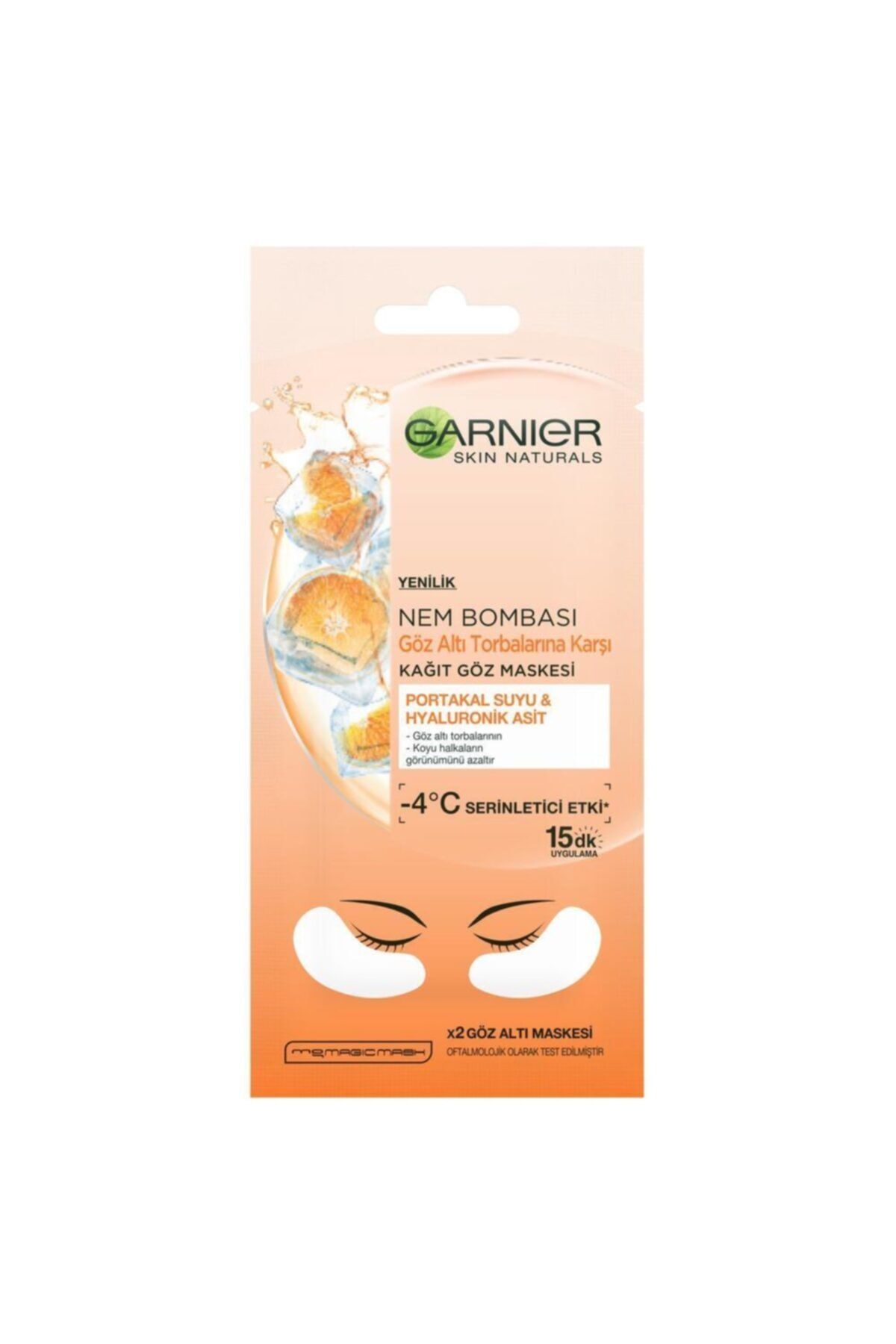 Garnier Göz Altı Torbalarına Karşı Kağıt Göz Maskesi Portakal Suyu