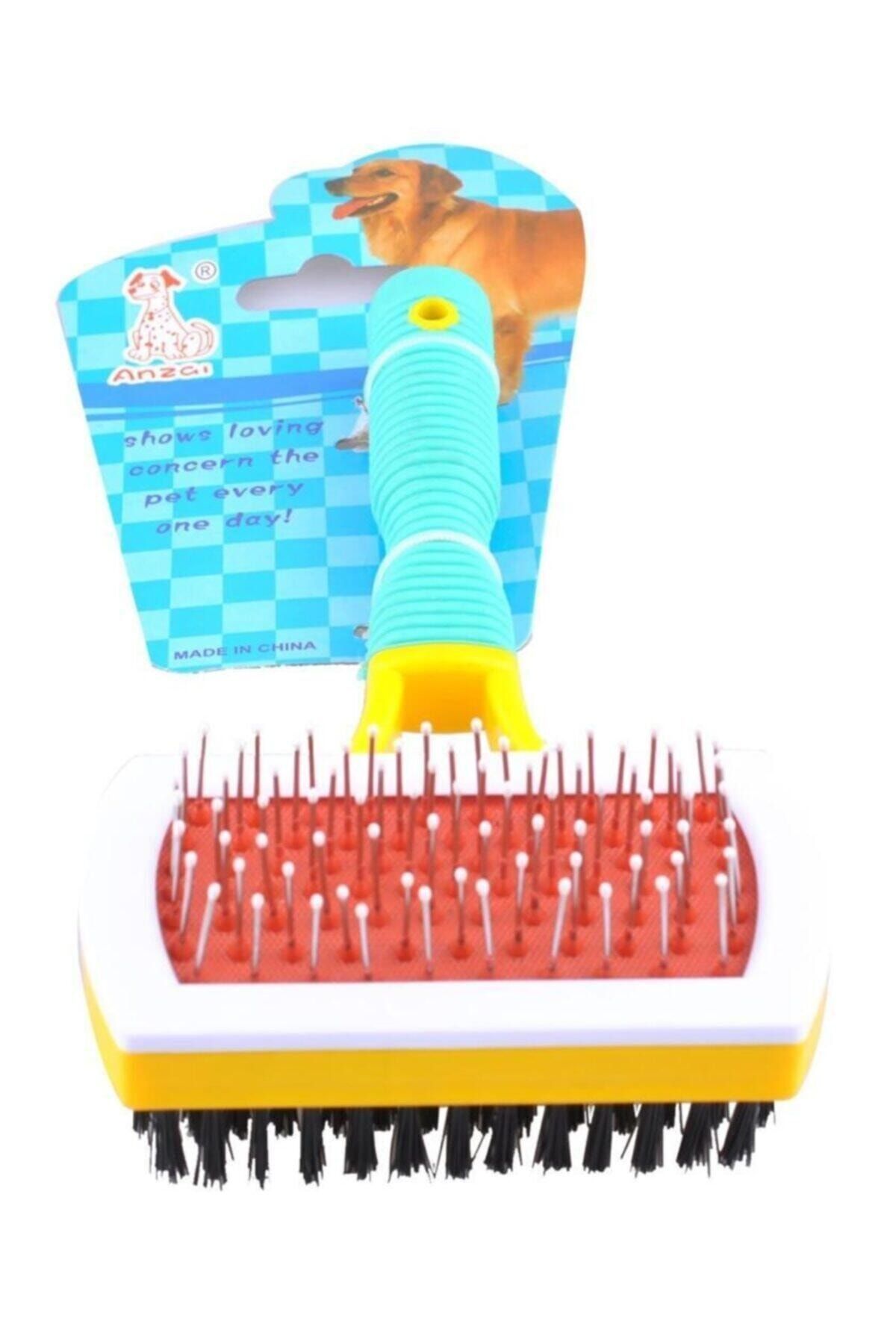 rennway Telli Çift Taraflı Ergonomik Evcil Hayvan Tarama Fırçası Tarağı