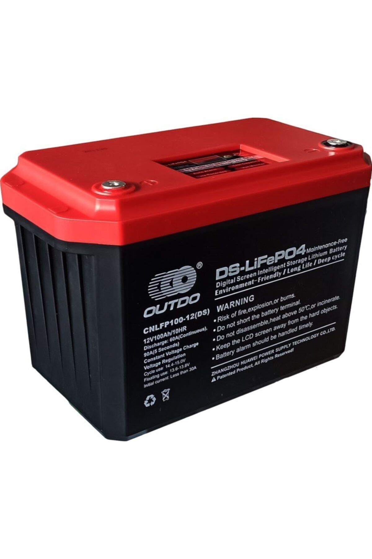 OUTDO 12v 100 Ah Lifepo4 Dijital Ekranlı Akıllı Depolama Lityum Akü