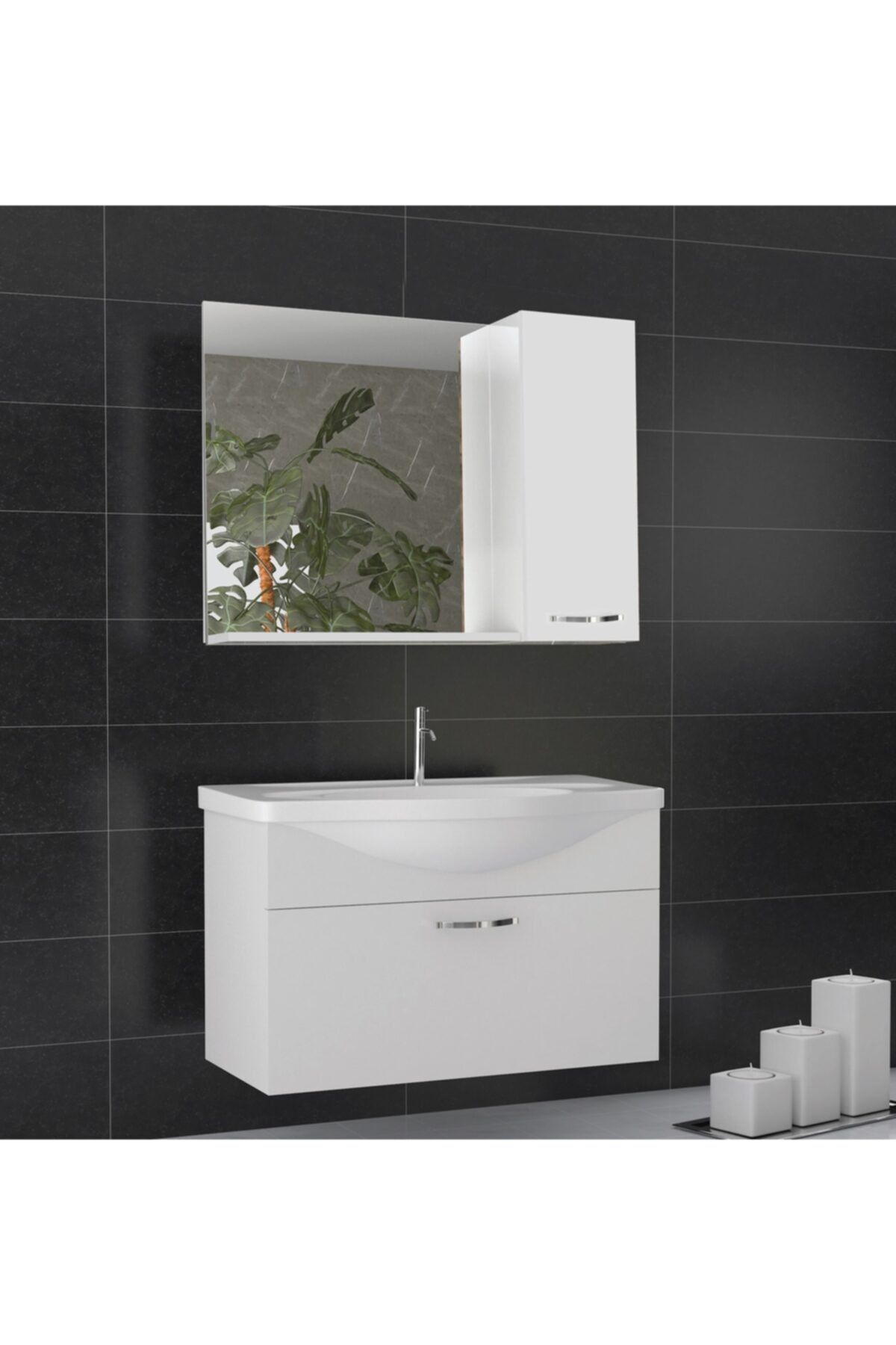 ERTEKPA Kadife Banyo Dolabı Takımı 65 Cm