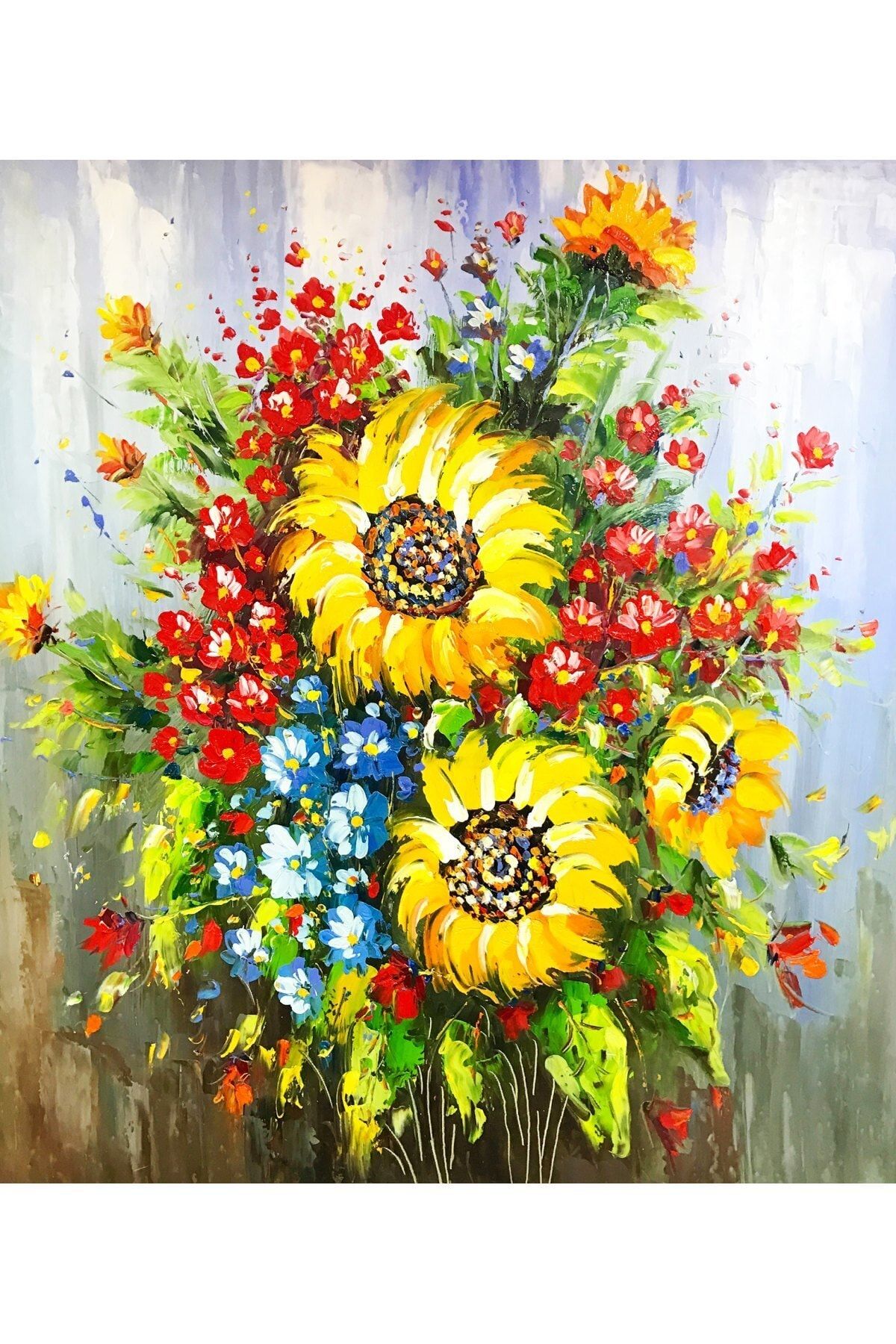 Hobi Sepeti Sayılarla Boyama Seti %100 Pamuk Tuval Şeklinde Çerçeveli 35x50 cm