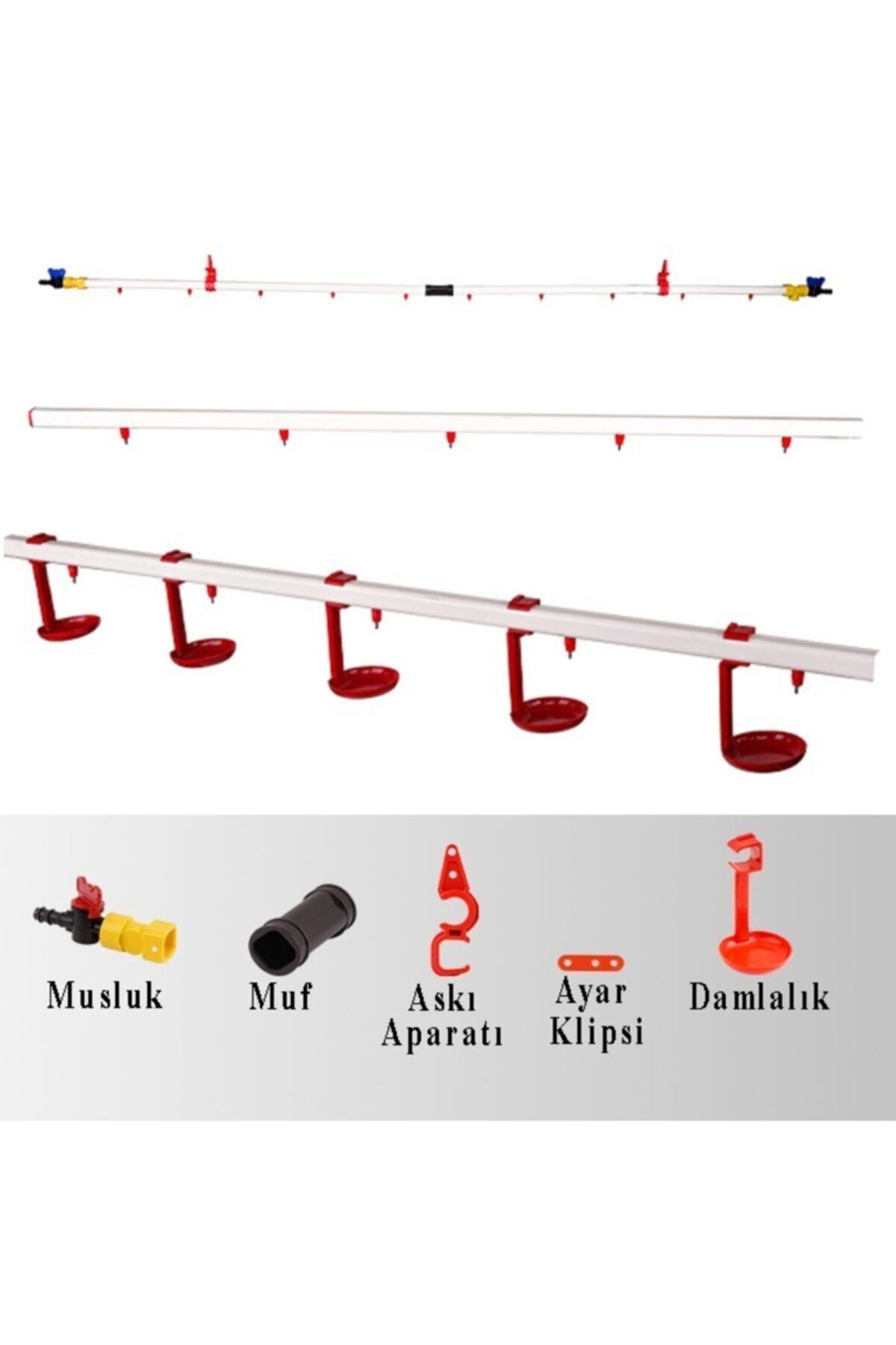mutlu tavukçuluk Nipel Suluk Sistemi Tek Hat 10 Metre Damlalıklı