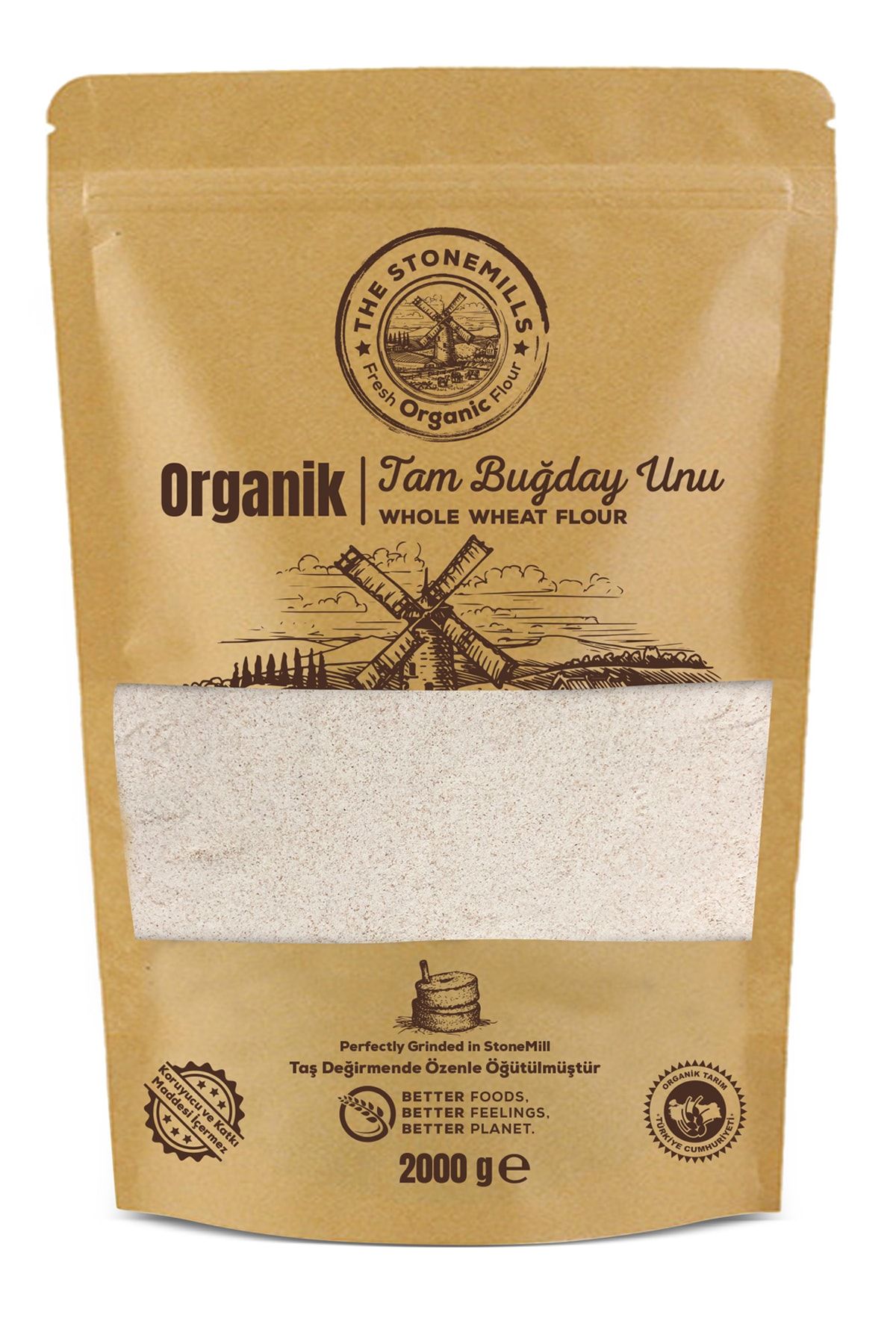 The Stonemills Organik Tam Buğday Unu 2 Kg (taş Değirmende Öğütülmüştür)
