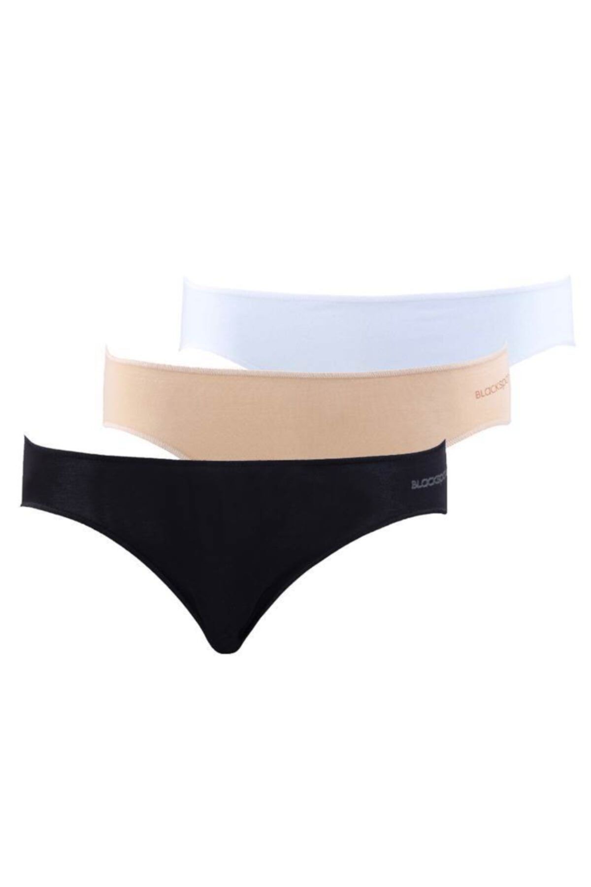 Blackspade Kadın Slip Külot 3'lü Paket Essential 1574 - Beyaz Ten Siyah