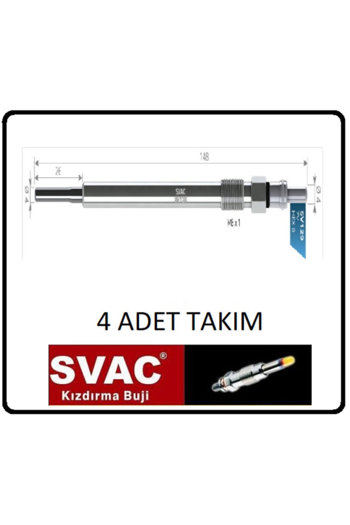 SVAC Kızdırma Bujisi Mercedes B C Class Viano Vito Sprinter 4 Adet Tk. Sv129 Oem No: 0011596601