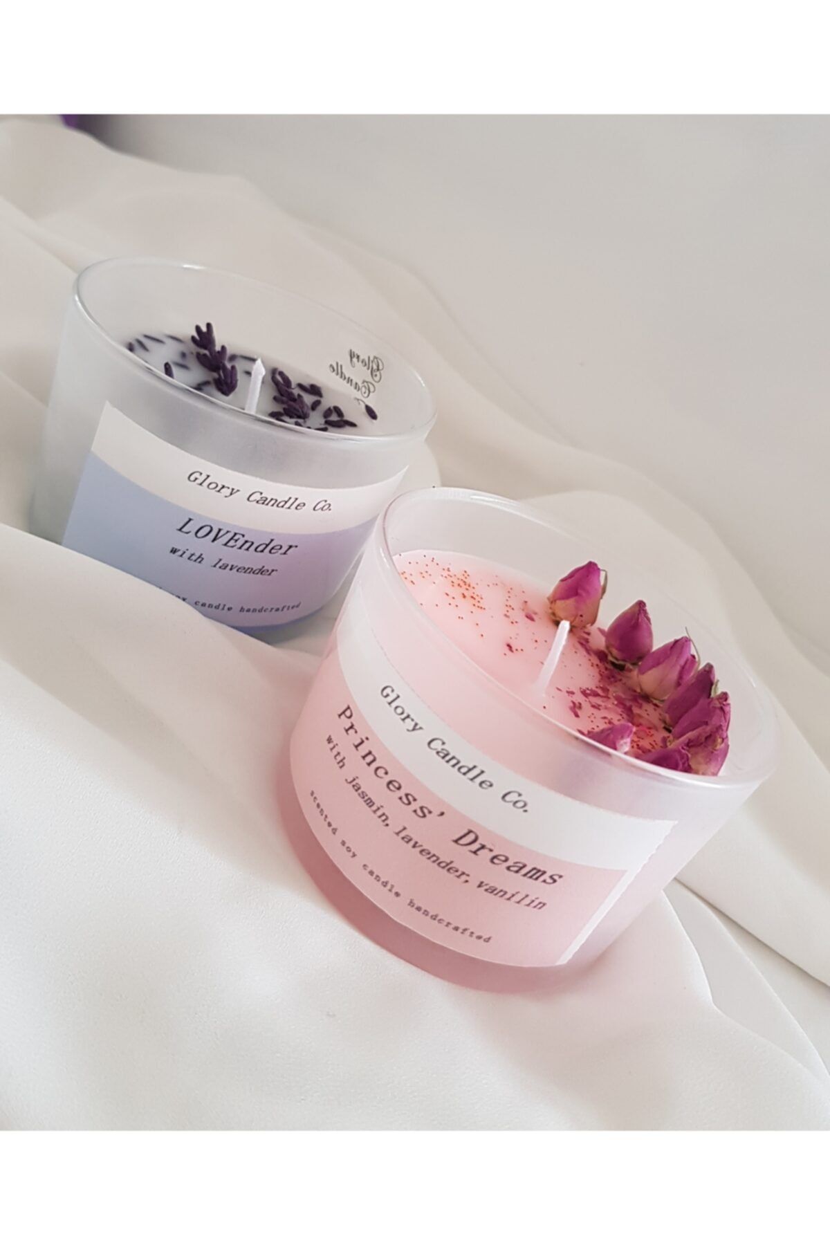 GLORY CANDLE COMPANY 2li Set Cam KaptaDoğal Soya Mumu