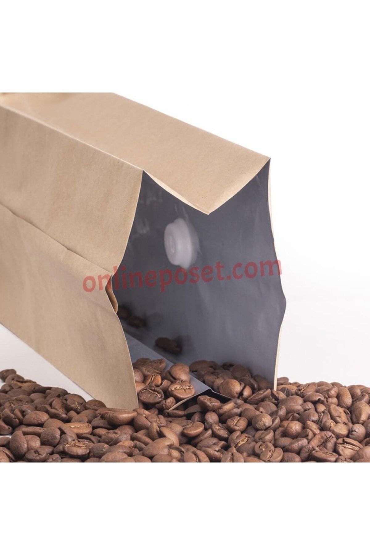 onlinepoşet Vafli Yandan Körüklü Kraft Alüminyum Ambalaj 50 Adet - 10x34 Cm