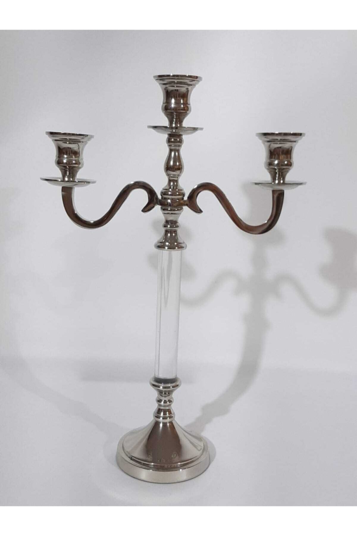 Lucky Art Rw 317 Şeffaf Çubuklu 3lü Şamdan Üçlü Mumluk