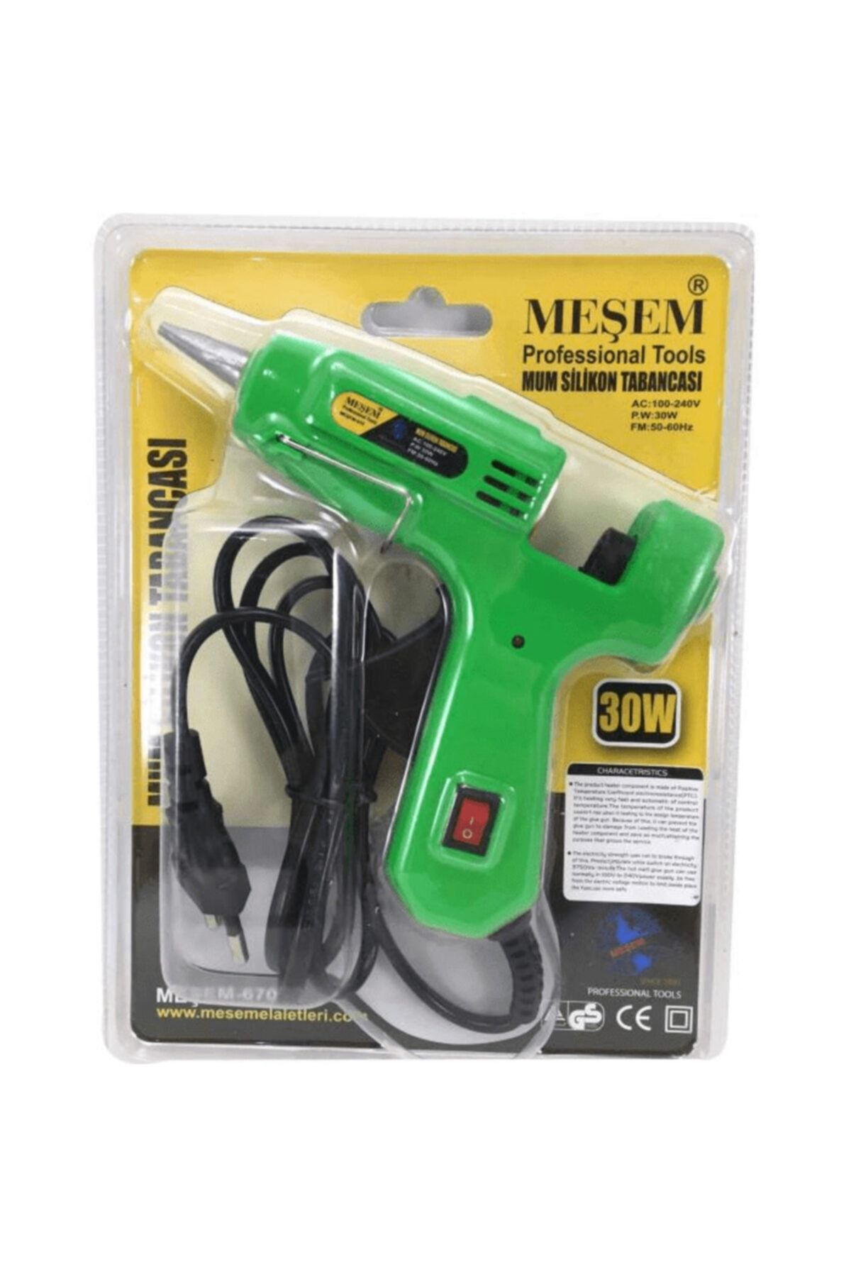 Meşem 30 W Profesyonel  İnce Mum Silikon Tabancası