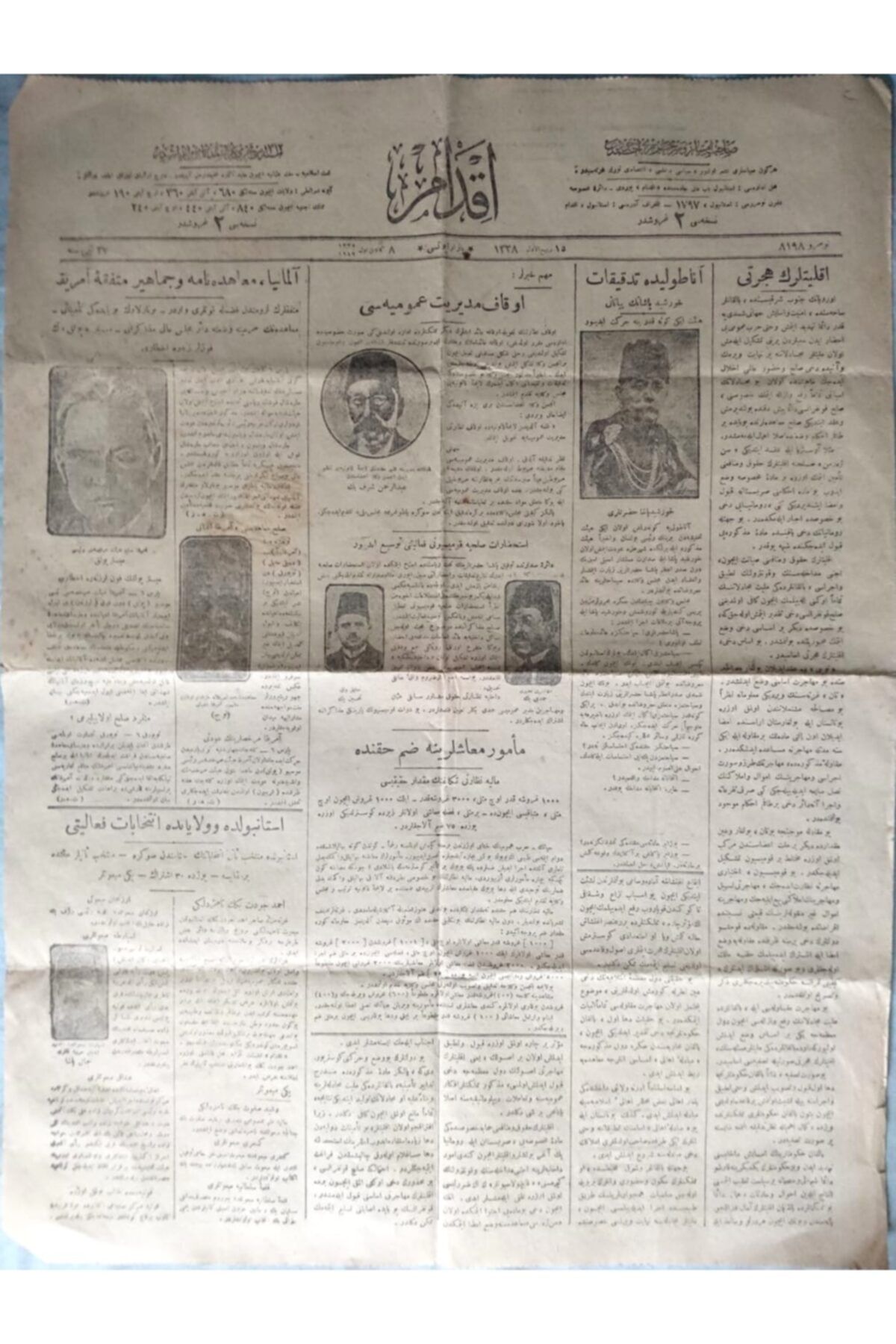 İKDAM Günlük Gazete (8 Ekim 1919)