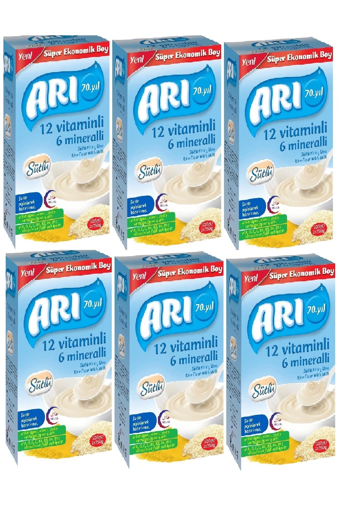 Arı Mama Arı 12 Vitaminli 6 Mineralli Sütlü Pirinç Unu 500 Gr X 6 Adet