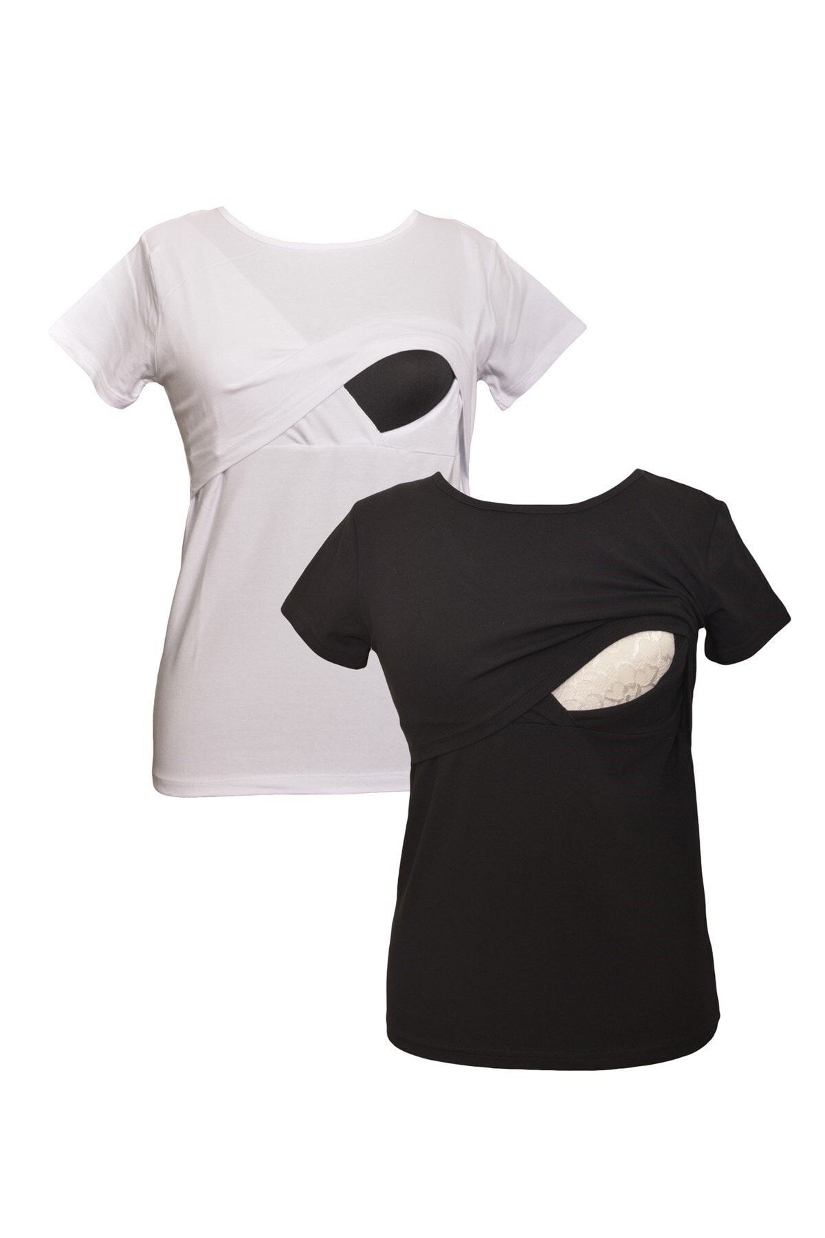 Luvmabelly Kadın Beyaz Emzirme Tshirt Seti Myra2501_2516