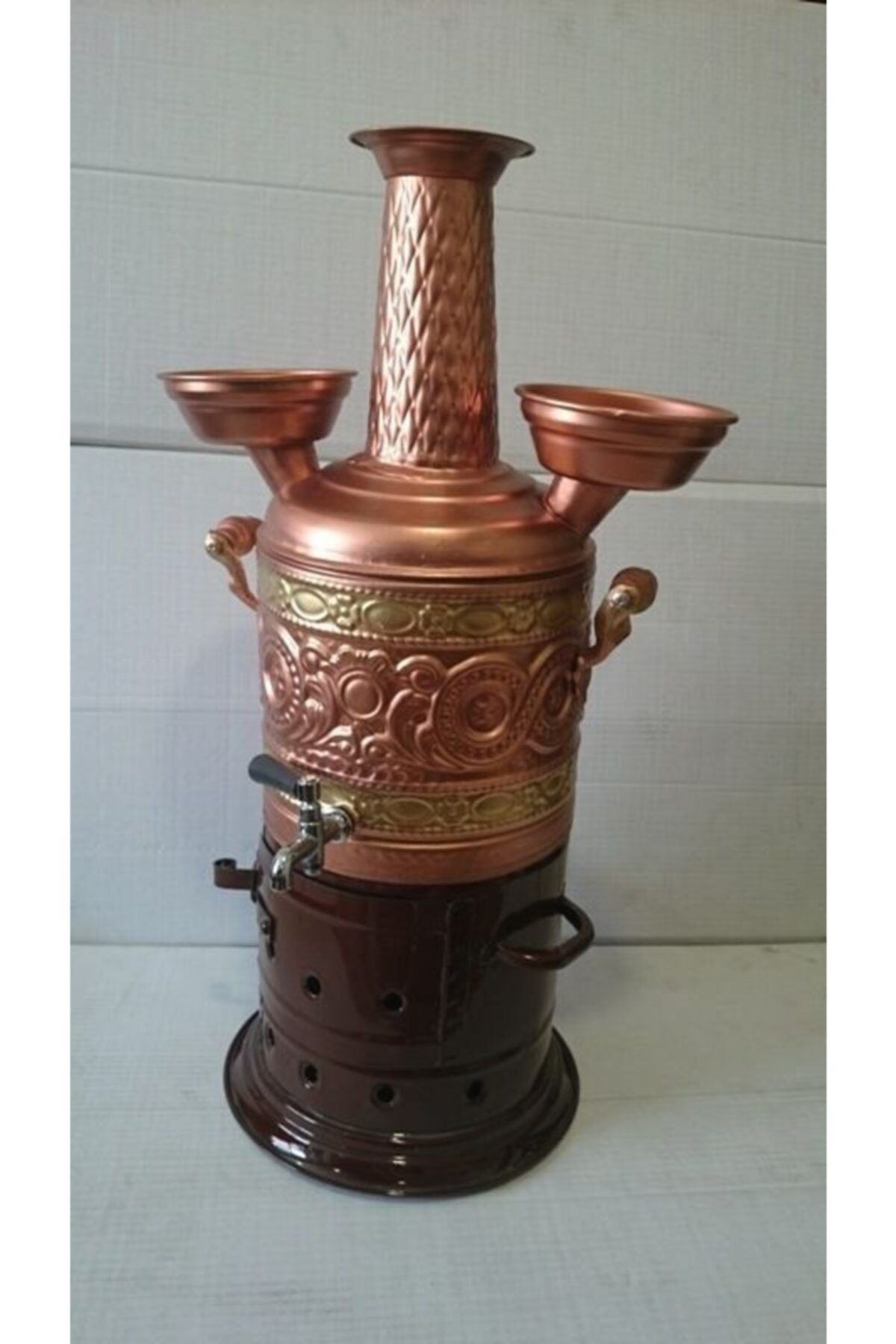 Bakırcı Alttan Yakmalı Bakır Semaver