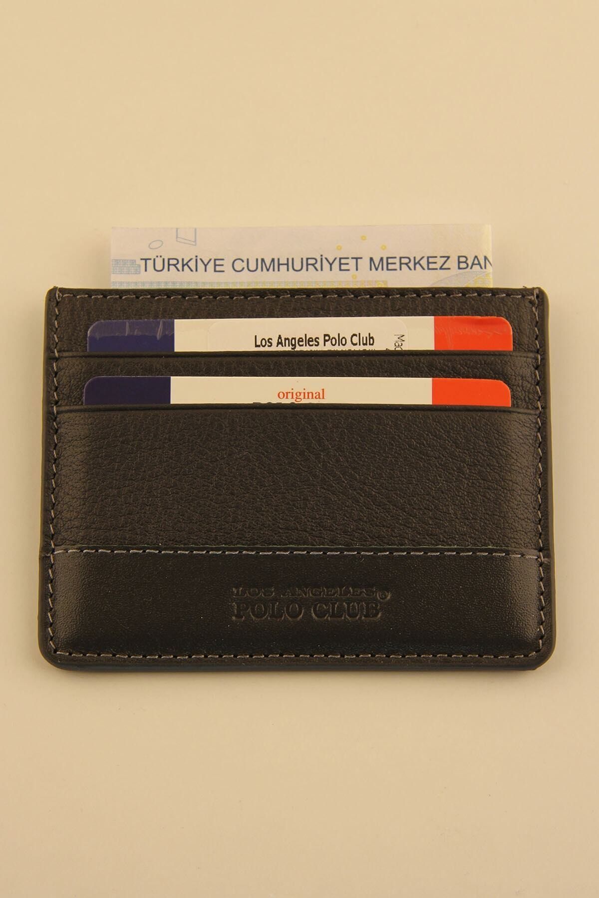 POLO CLUB Polo 747 Gri Hakiki Deri Basic Mini Kartlık