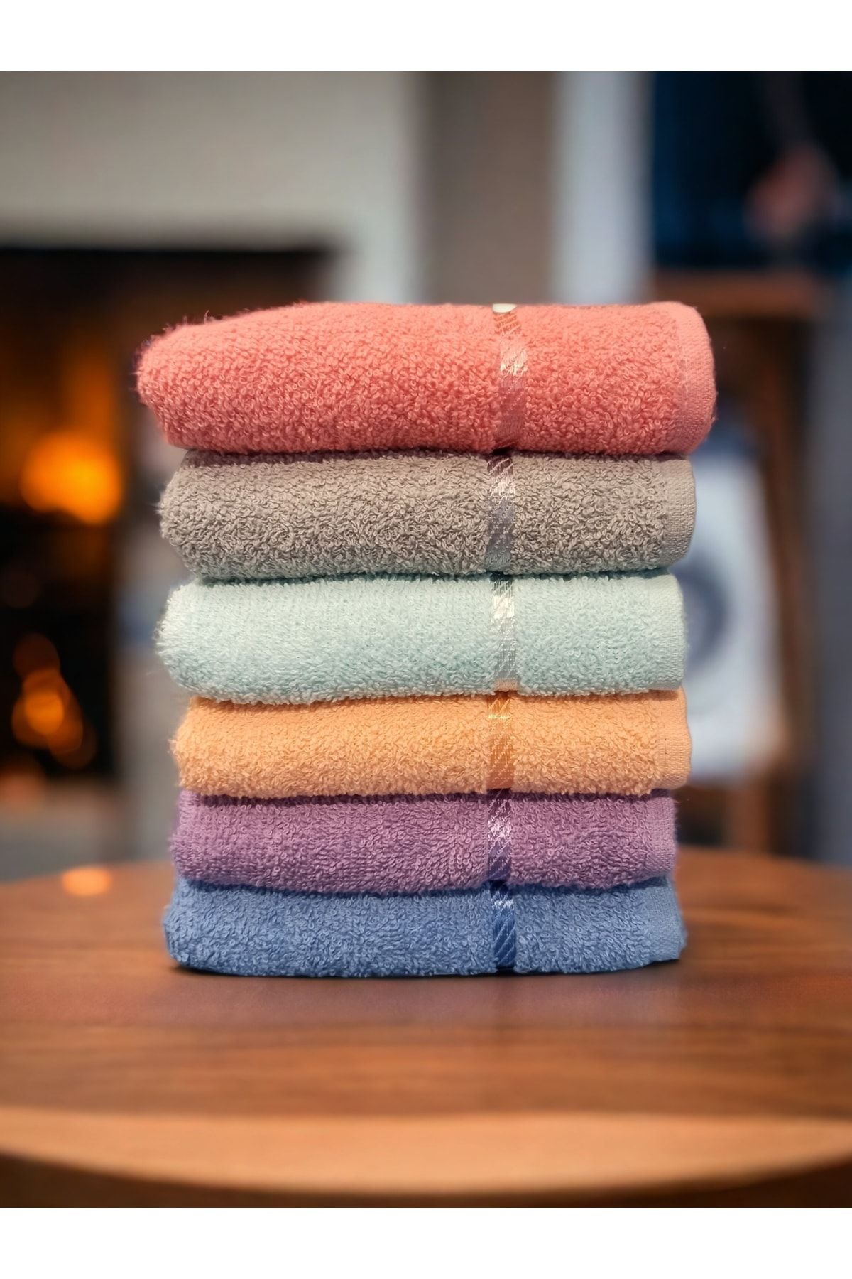 ENER HOME Set of 6 100 Cotton 30x50 Kitchen Hand Towels Trendyol