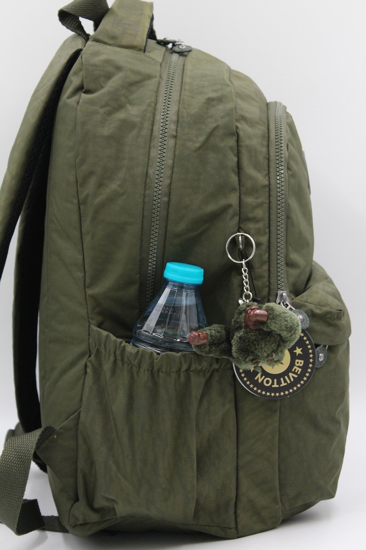 کیف مدرسه پارچه ای ضد آب 2200 خاکی کوله پشتی مدرسه یونیسکس