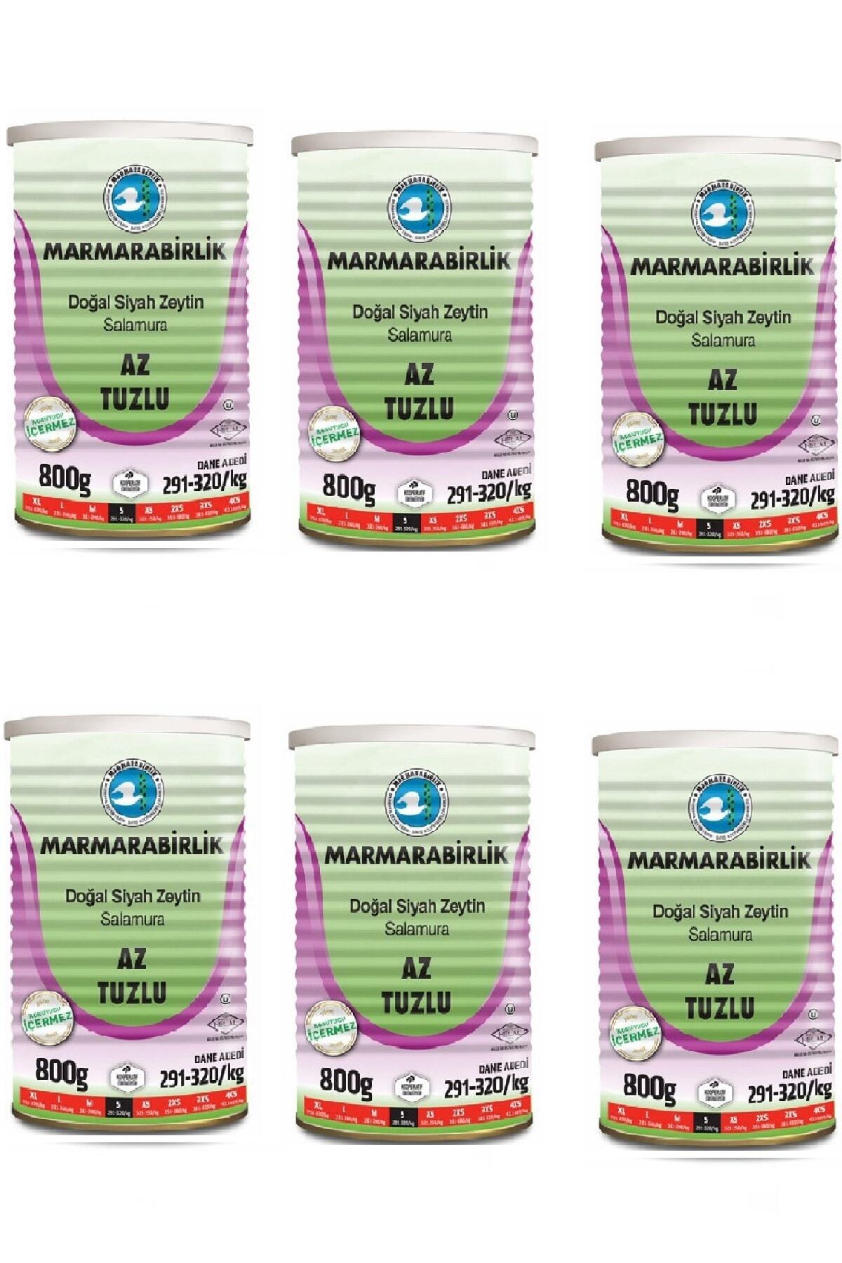 MarmaraBirlik Az Tuzlu Zeytin 800 Gr X 6 Adet