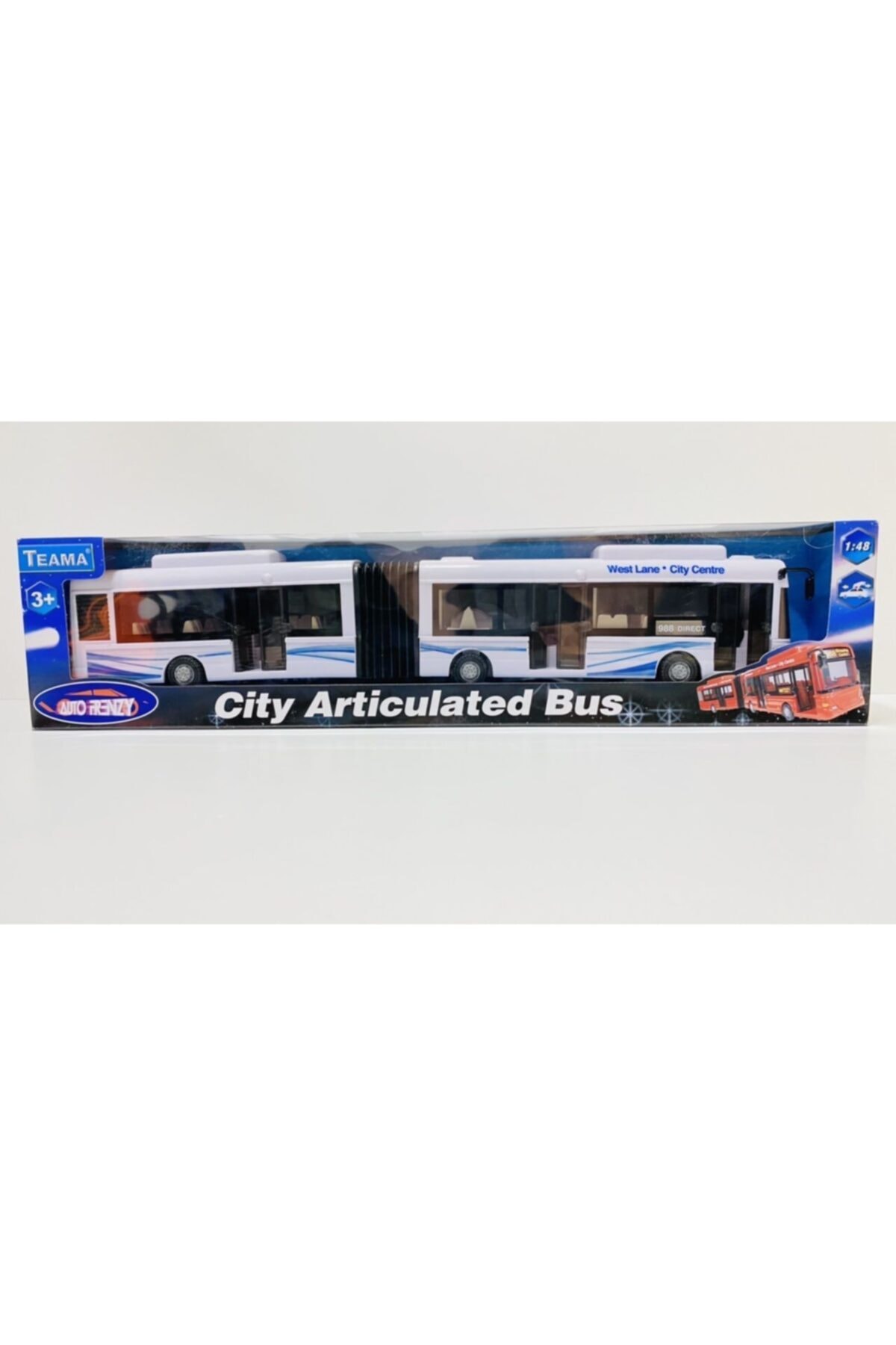 toysandmore Metrobüs Körüklü Otobüs Oyuncak Uzunluk 38.5 Cm Kapılar Açılır