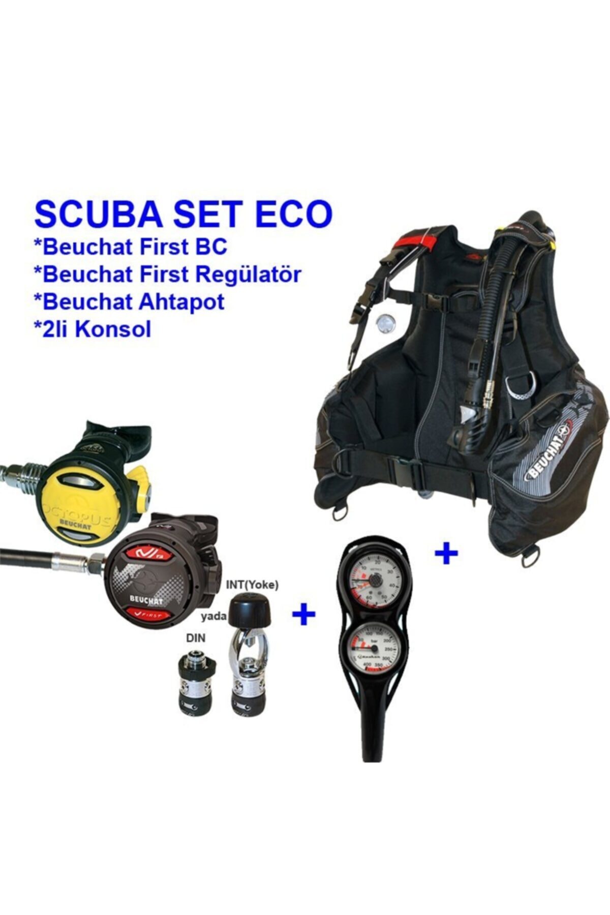 Beuchat Scuba Set Eco, Bc, Regülatör, Ahtapot, Konsol