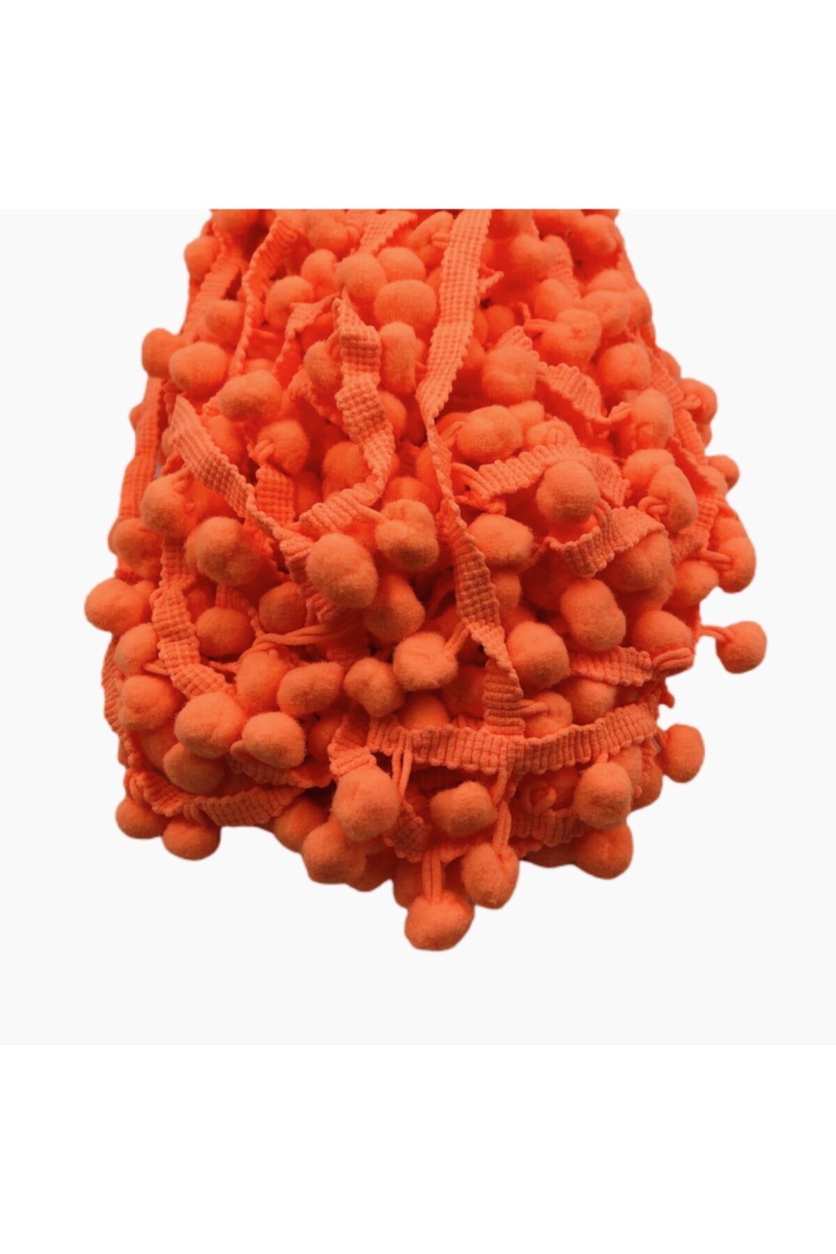 Yumuşakkeçe Turuncu Şerit Ponpon / 5 Metre