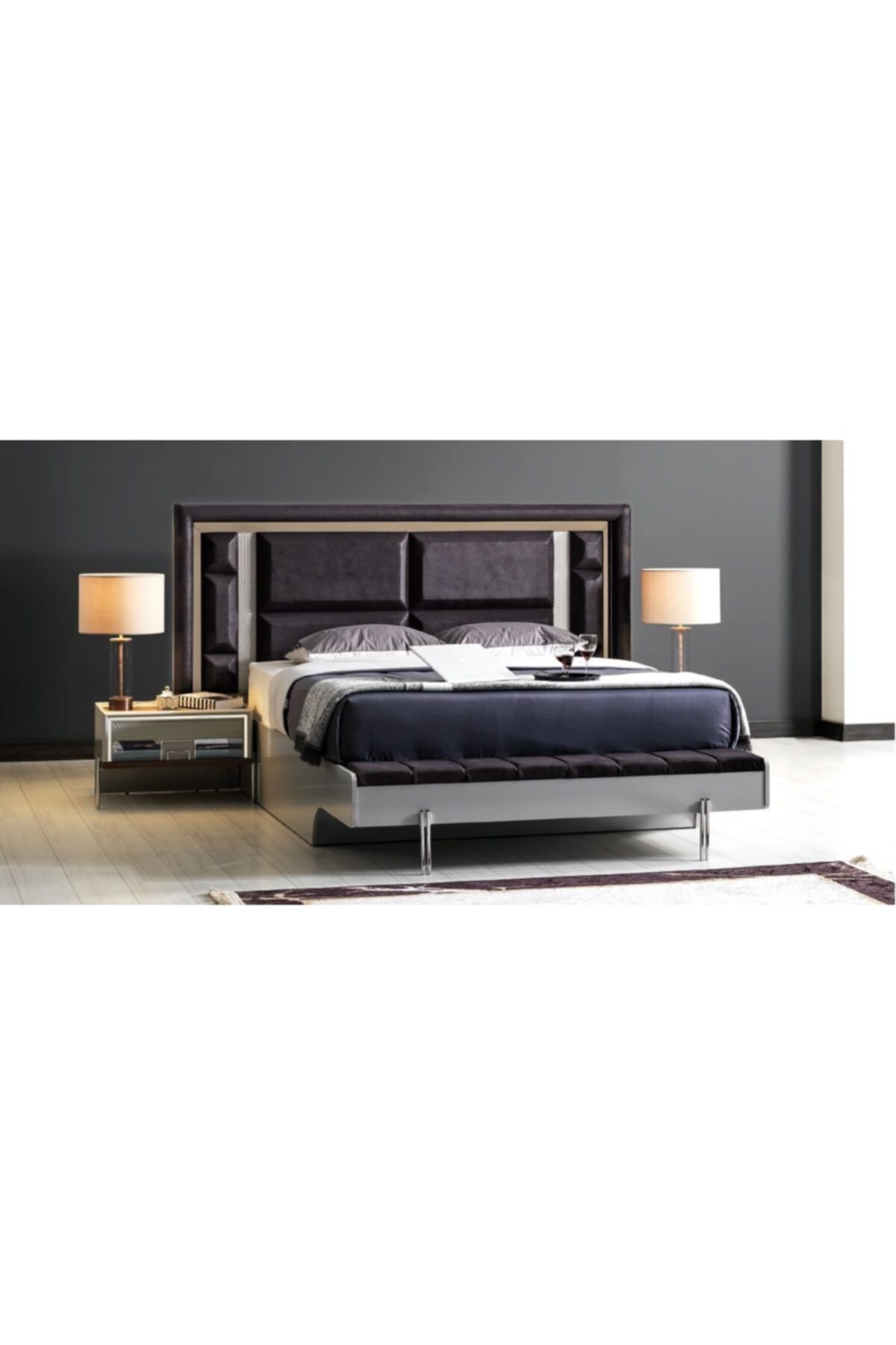 Morning Furniture Nehir Karyola Bazalı Puflu