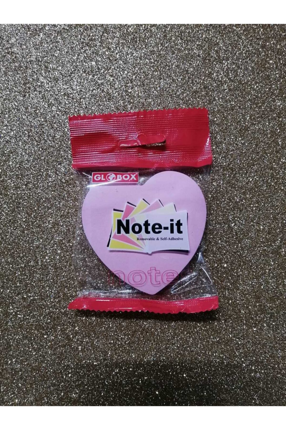 Globox Yapışkanlı Not Kağıdı Kalp Şekilli Pastel Pembe Renk 100 Sayfa