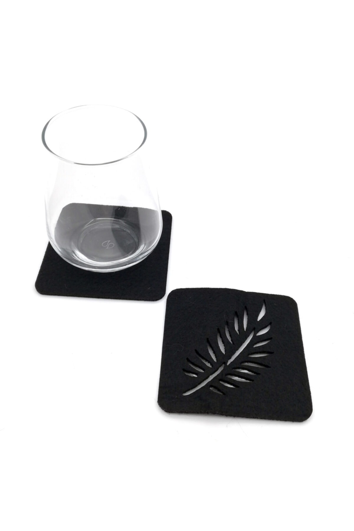 Lora Davet Amerikan Servis Bardak Altlığı Keçe Kare siyah