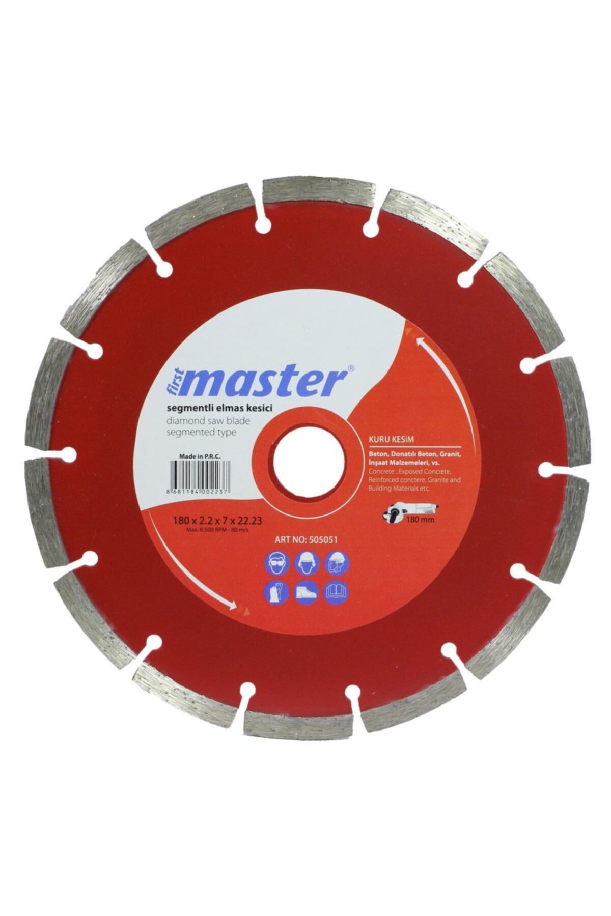 Master Elmas Kesici Beton Granit Kesici 180x2.2x22.23 Kuru Kesim