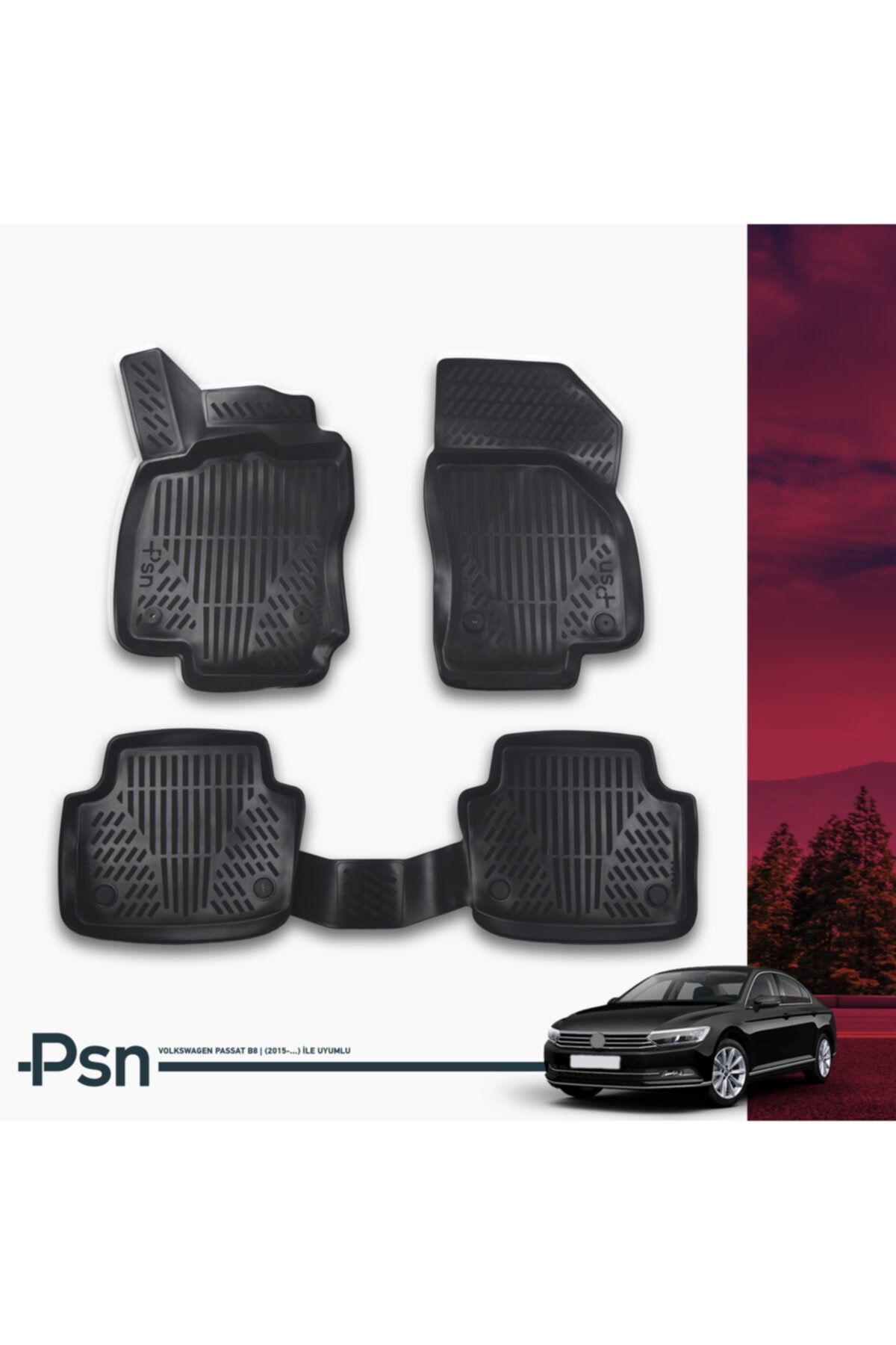 Psn Volkswagen Passat B8 | (2015-...) Ile Uyumlu - Araca Özel 3d Paspas