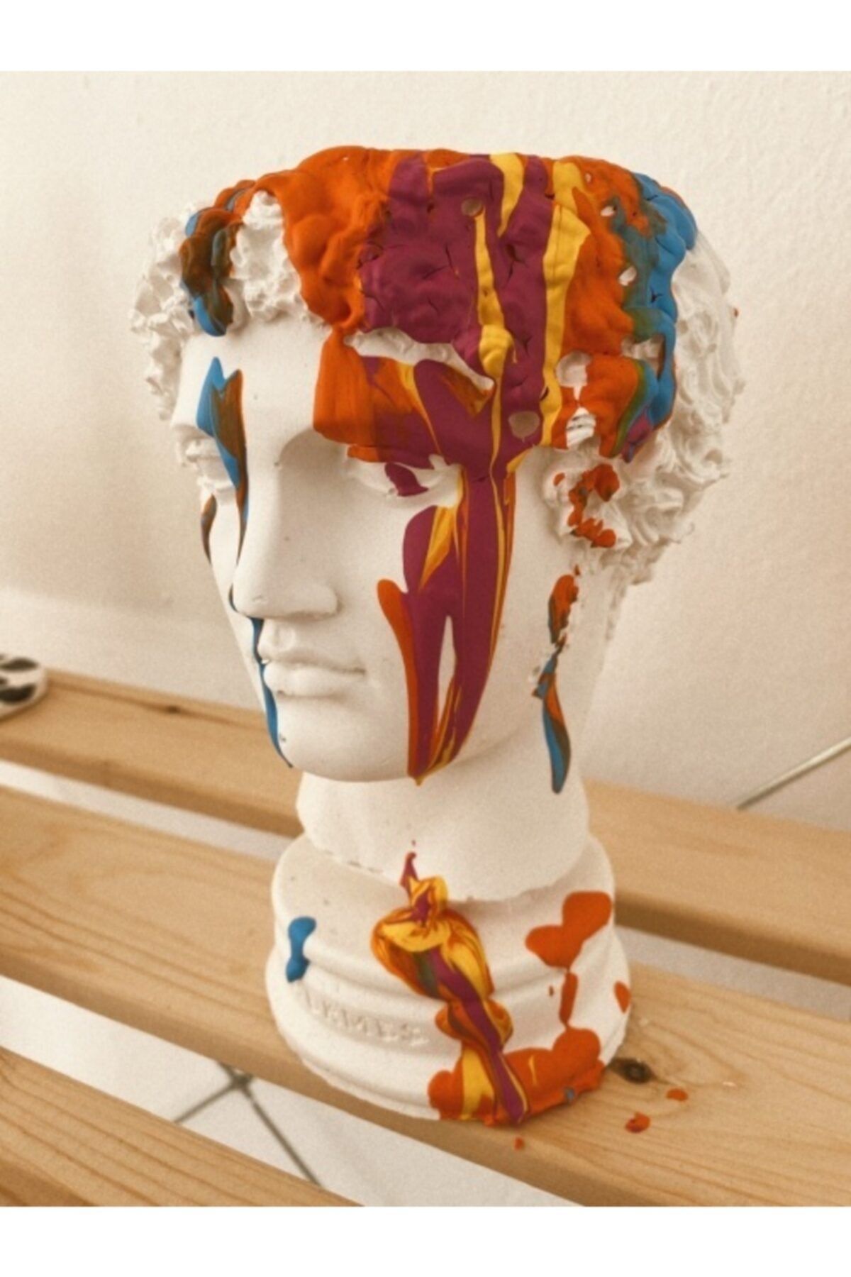 Galia Tasarım Hermes Pop Art Heykel Büst Saksı 21 Cm