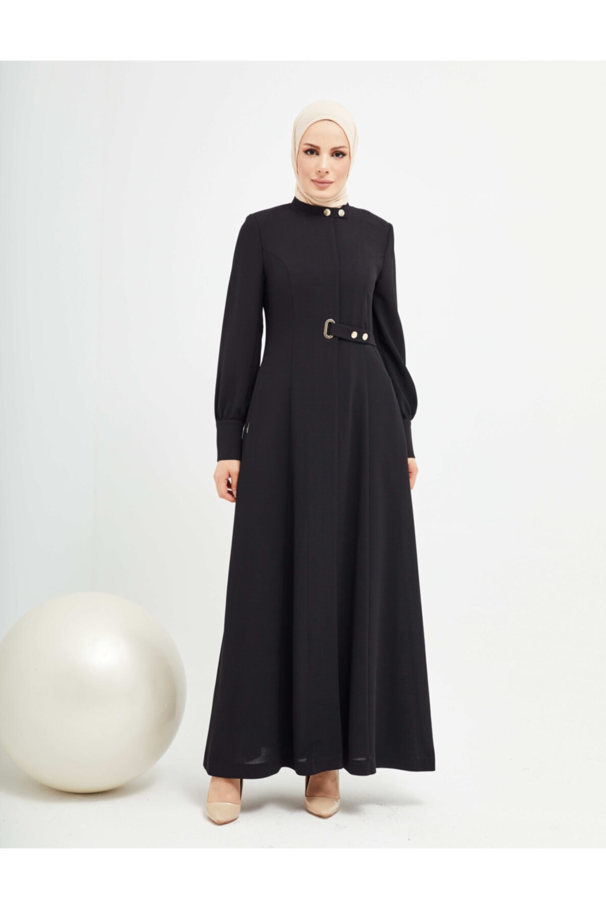 Gülsima Moda Arm20ya853 Armine Düğme Ve Çıtçıt Detaylı Pardesü Siyah