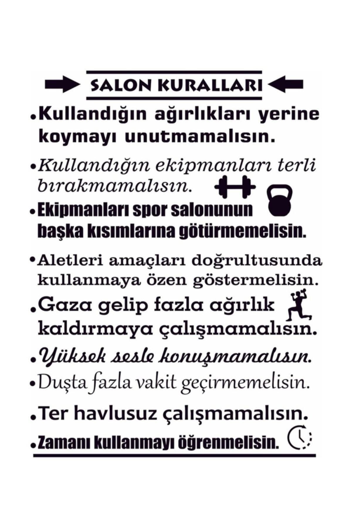 KT Decor Spor Salonu Kuralları Tek Parça Duvar Sticker
