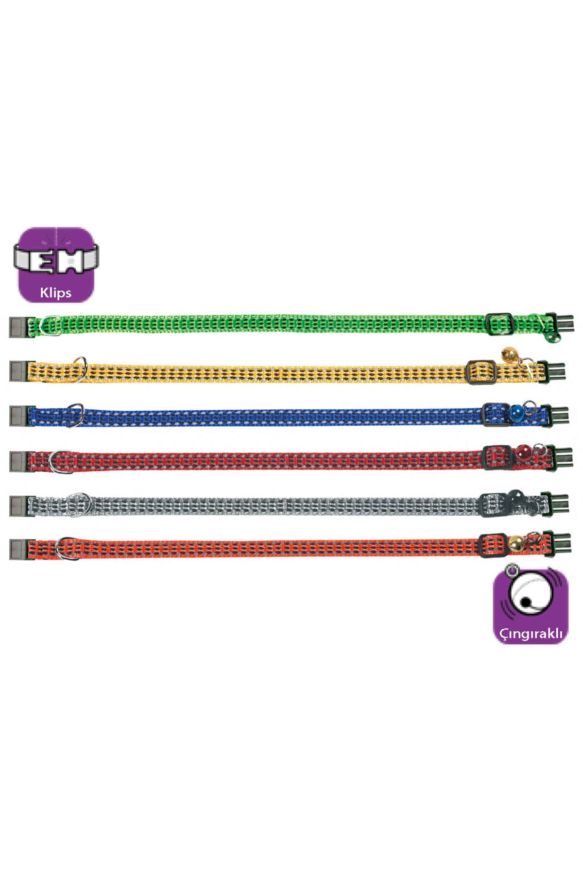 Karlie Karlıe Kedi Tasma Çıng. 25-35cm Karışık Renkli