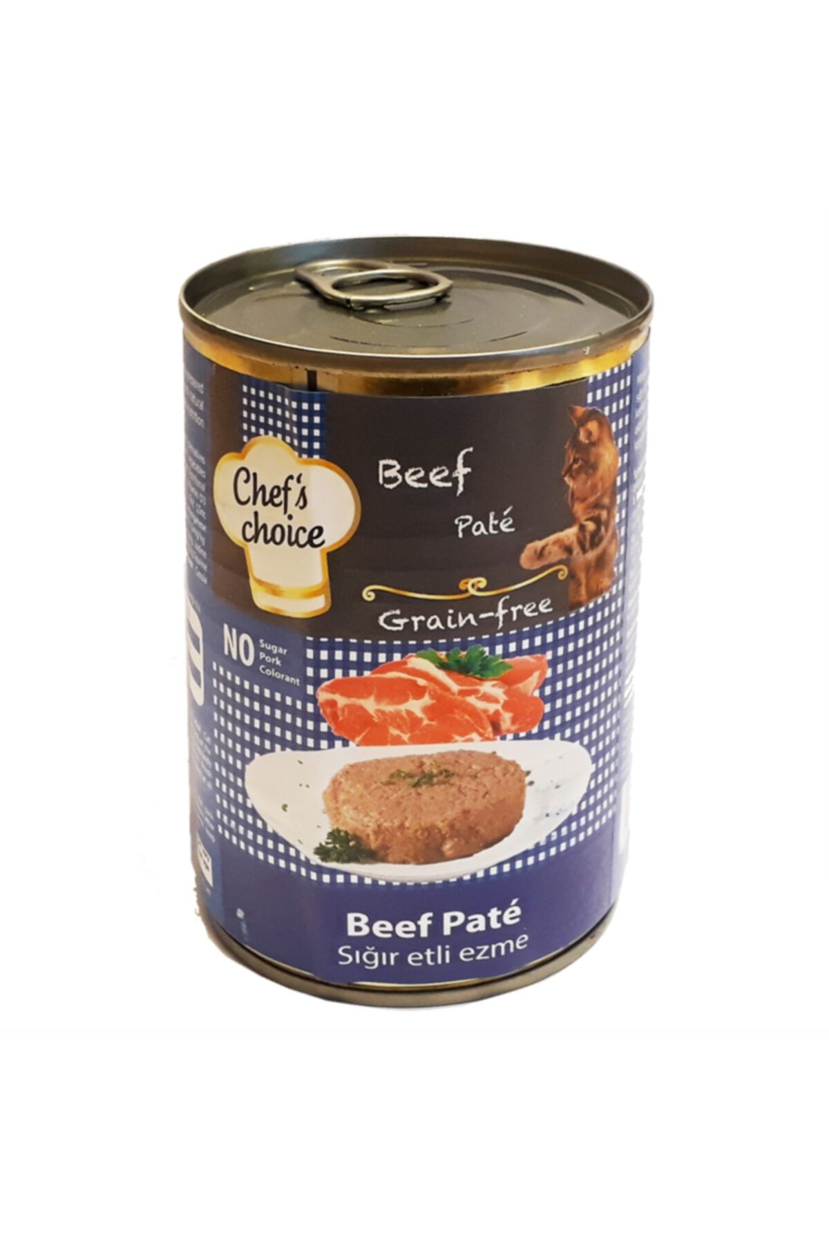 Chefs Choice Sığır Etli Ezme Kedi Konseve Maması 400 Gr. (12 Adet)
