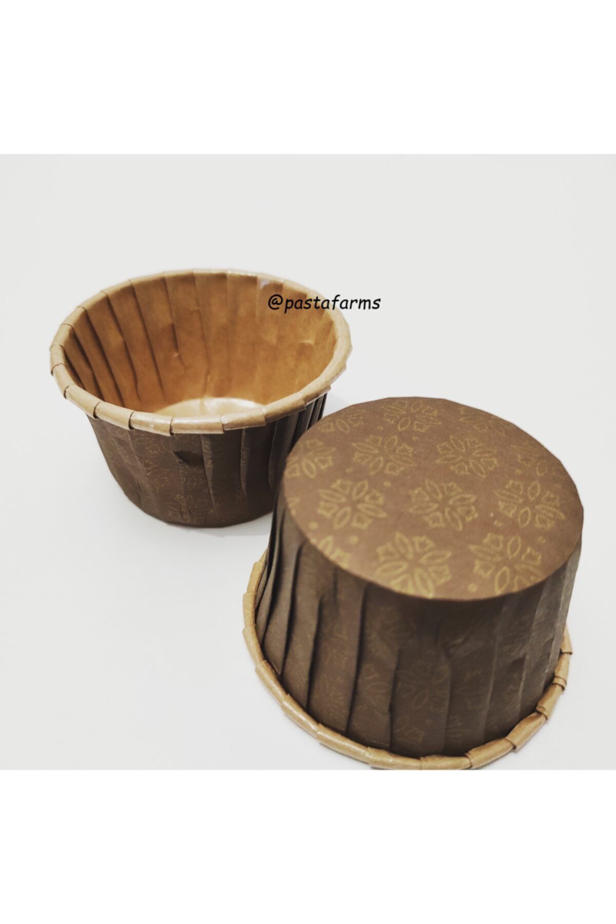 Bensüs Pastafarms 25 Li Cupcake Muffin Kek Kalıbı Kahverengi Desenli