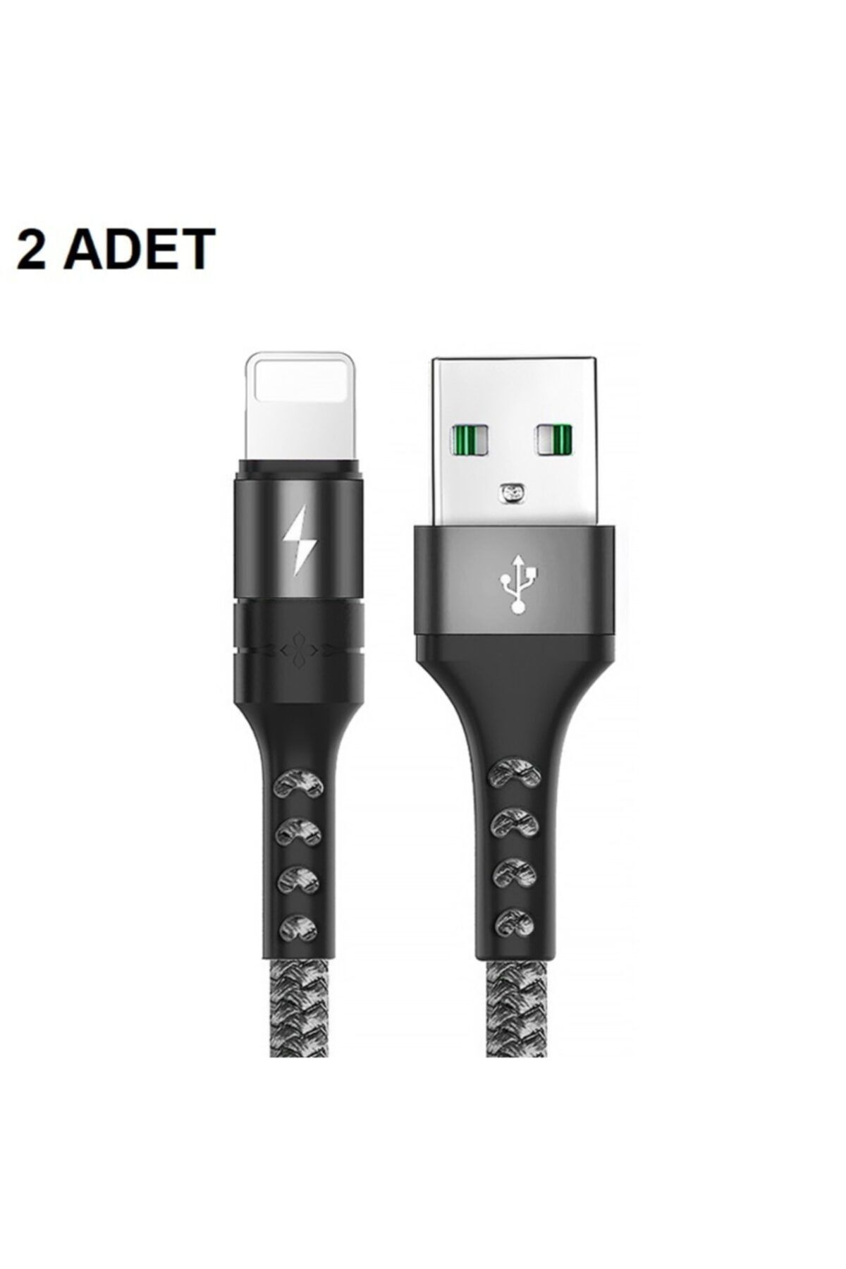 SKV MOBILE Iphone Usb Hızlı Şarj Ve Data Kablosu 5 Amper 2'li Paket Örgülü 1 Metre Lightning Kablo