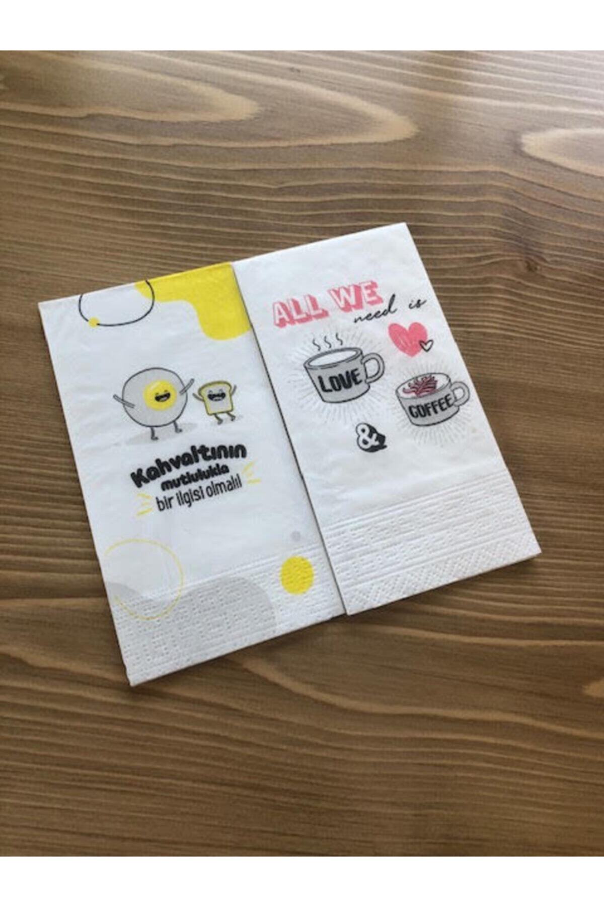 Melinda Store Baskılı Konuşan Dekor Peçete (kahvaltı-love Coffee)
