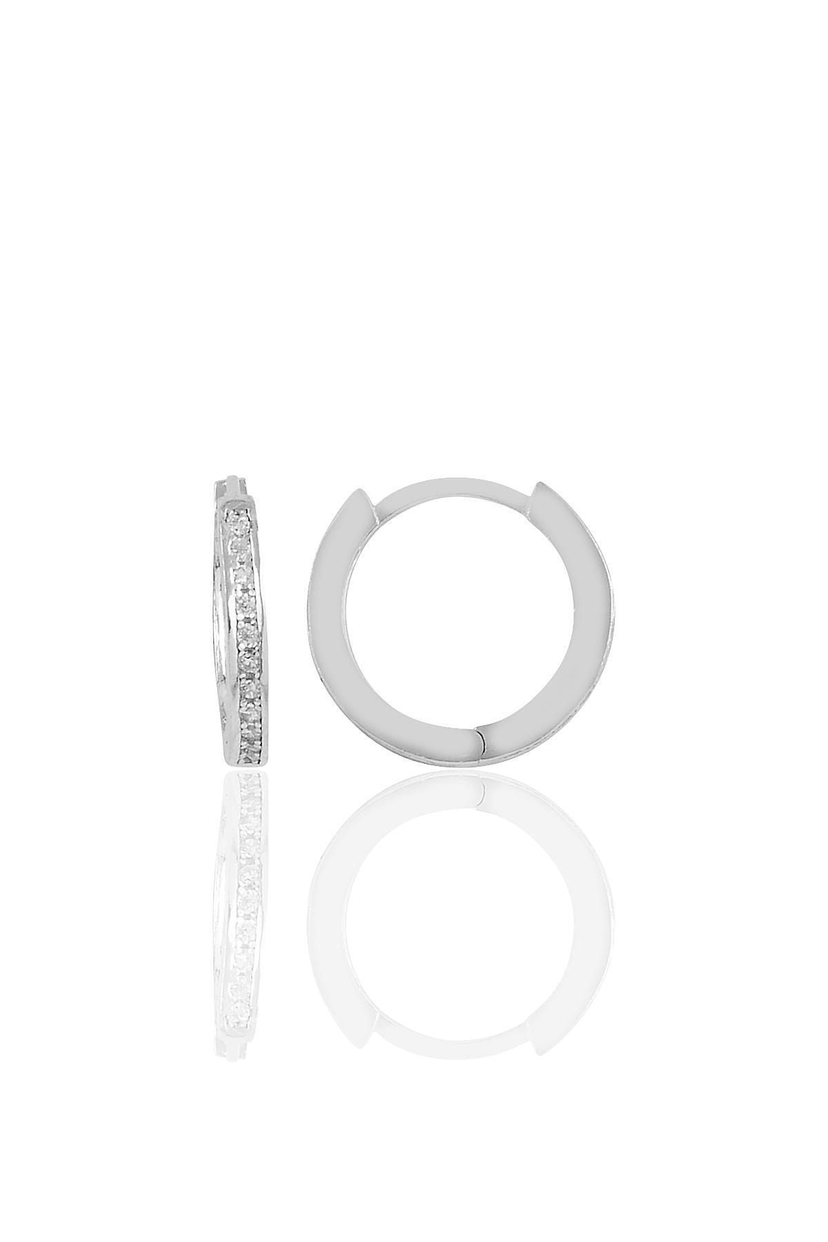 Söğütlü Silver Gümüş Rodyumlu 14 Mm Yeni Tamtur Halka Küpe