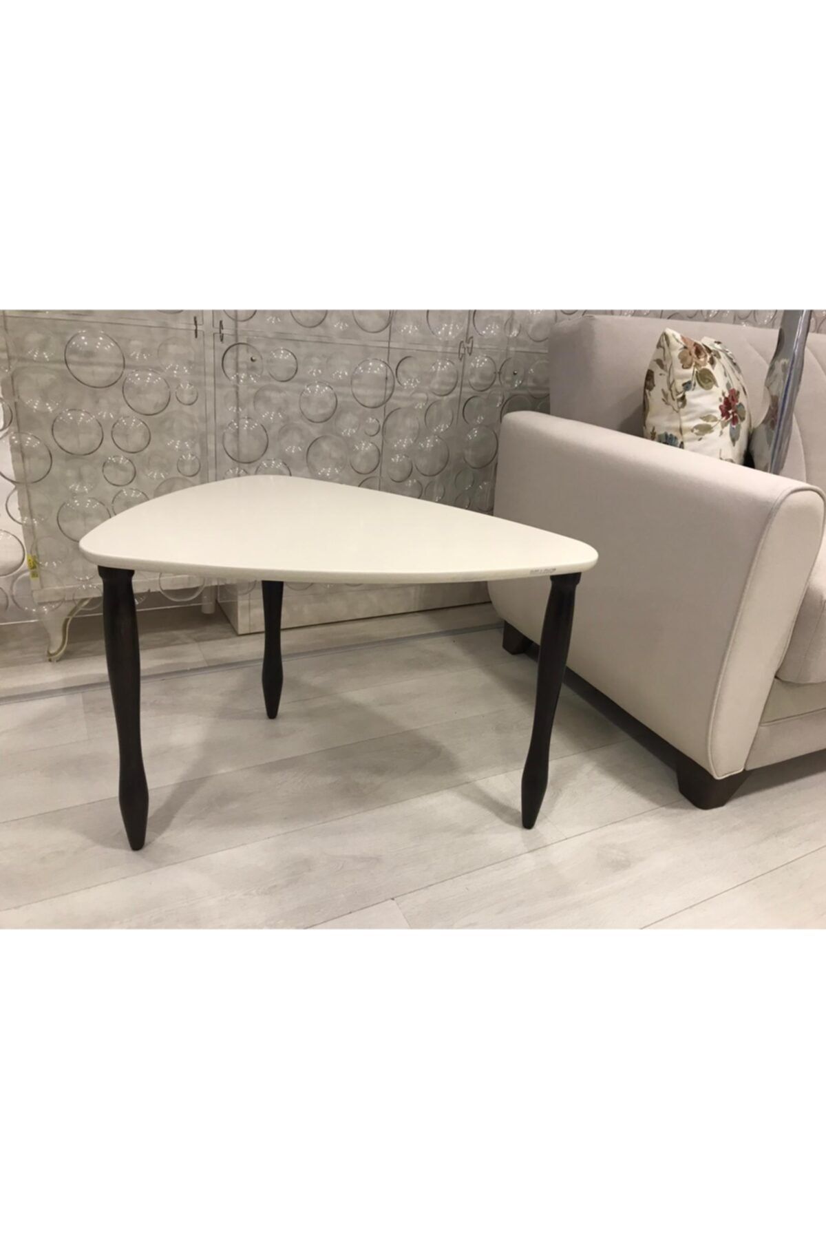 Bellona Slide  Krem Ceviz Köşe Sehpa