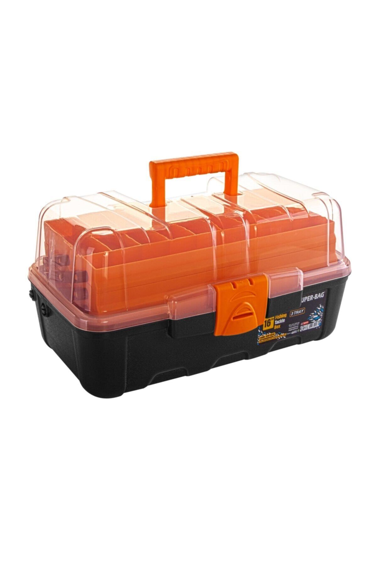 Asrın plastik Super-bag 16” Takım Çantası 3 Raflı Hırdavat Çivi (şeffaf) Asr-5038